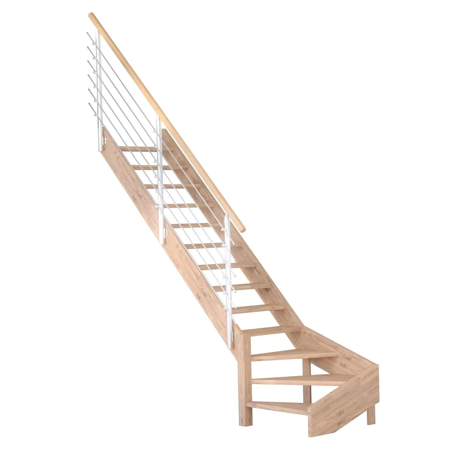 StarWood Schody Mykonos Pro dubové levé 80cm otevřené design.nerez.zábradlí