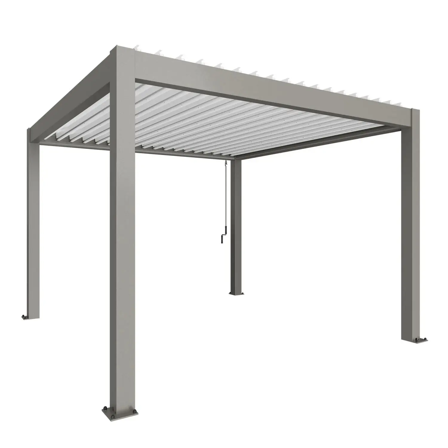 Biohort Pergola 3,5 x 3,5 křemenově šedá/bílá 367,5 x 367,5 cm