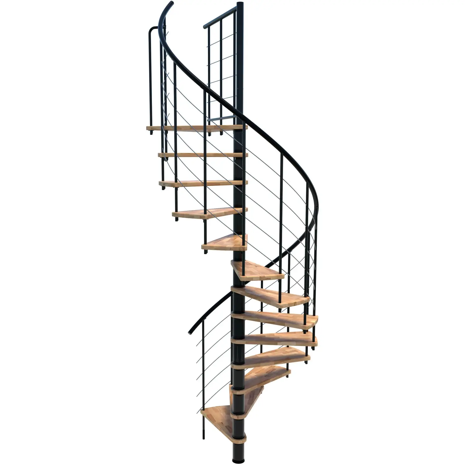 Minka STAIRS Kombinované točité schodiště Venezia Smart buk/černá pr. 120 cm