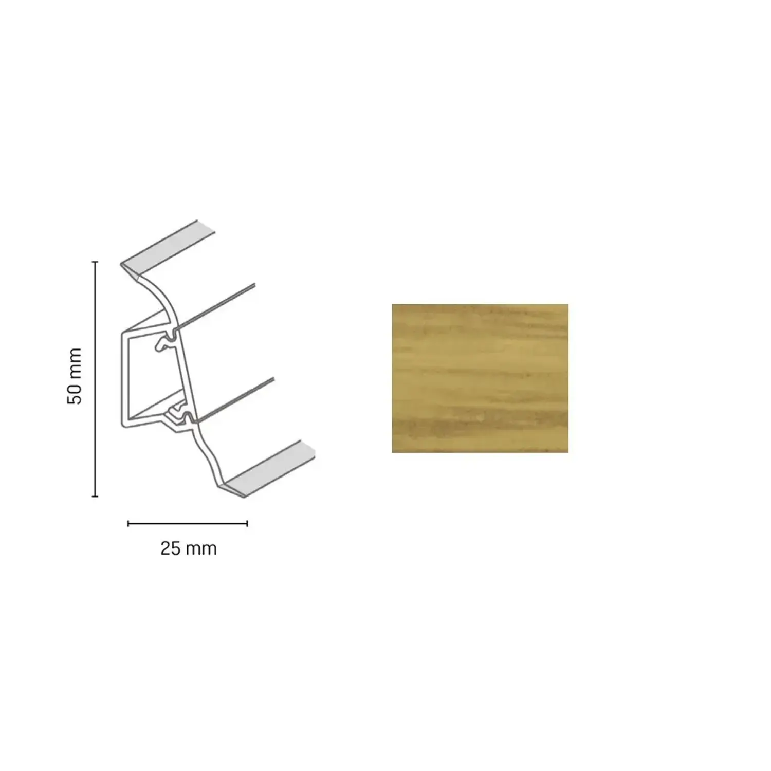 Döllken Profiles Lišta SLK 50 2094 dub antik 50 x 25 x 2500 mm