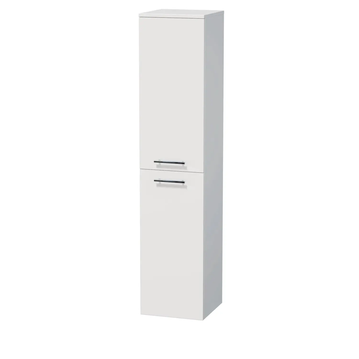INTEDOOR Vysoká skříň BEE, levá, úchyt chrom, 2 dveře, š. 35 cm, bílá lesk