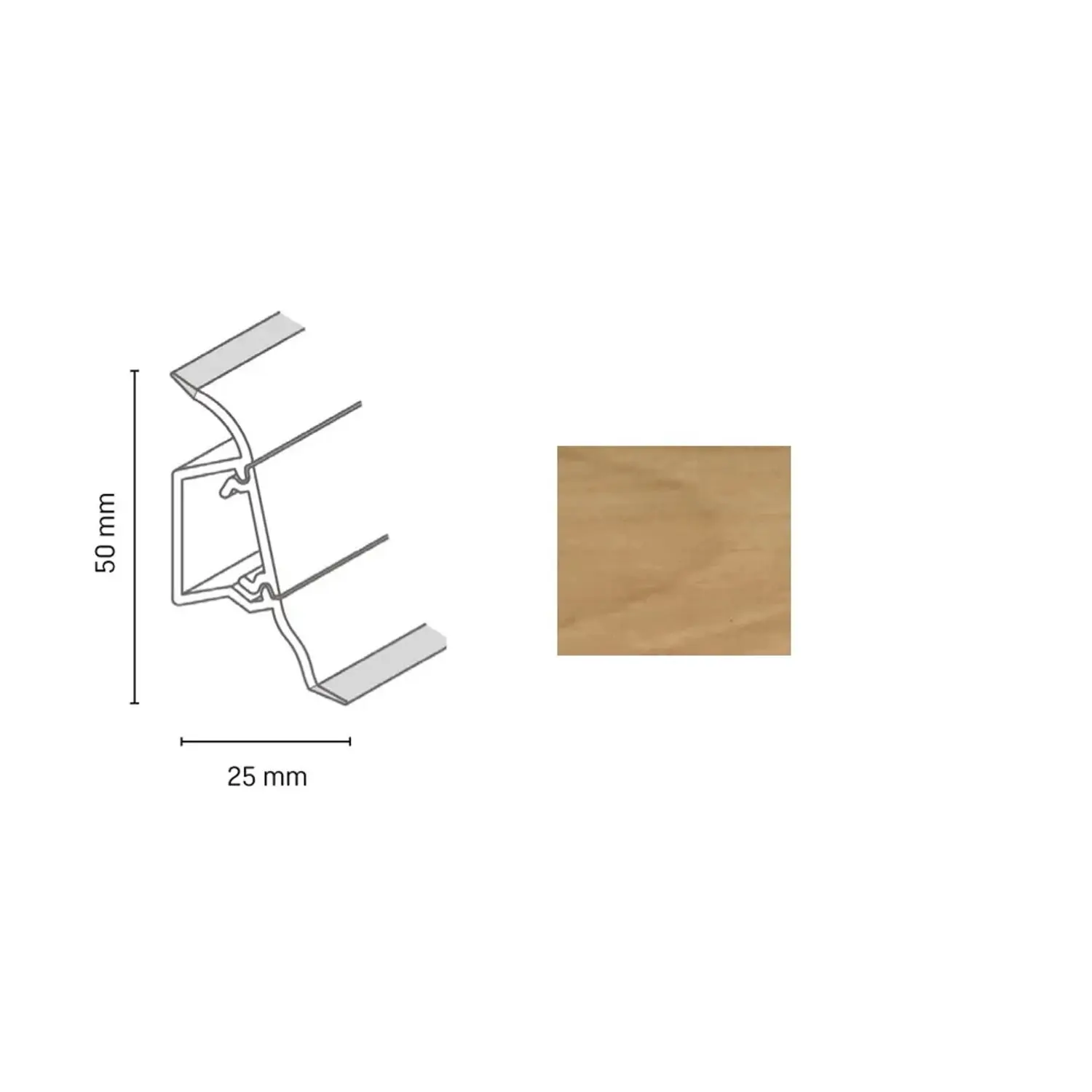 Döllken Profiles Lišta SLK 50 2118 dub starý 50 x 25 x 2500 mm