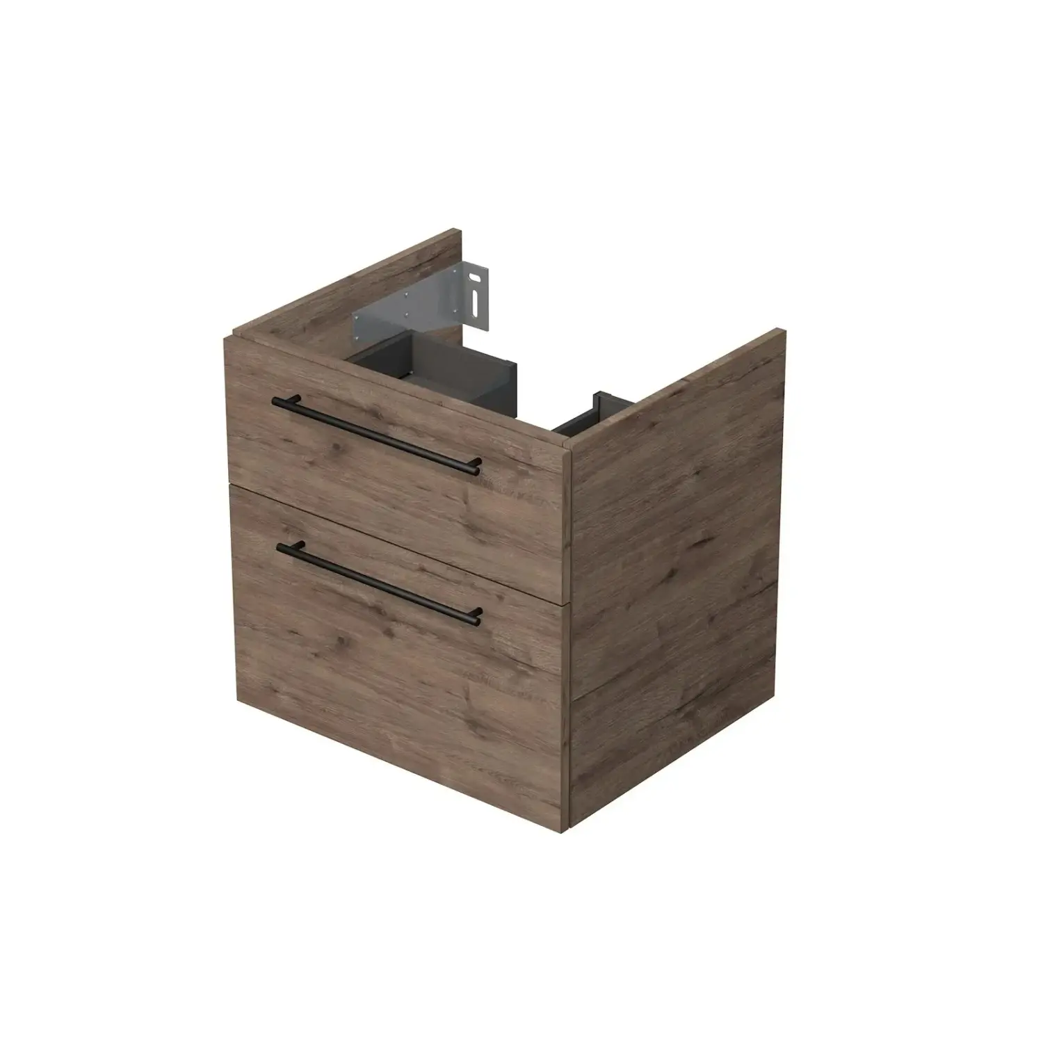 INTEDOOR Koupel.skříň pod desku BEE, úchyt černý, 2zás., š. 60cm, dub Wellington