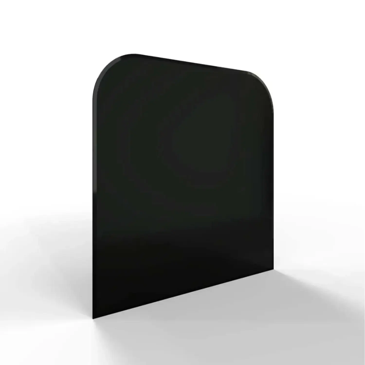 HS Flamingo Sklo pod kamna oblouk 2xR200, černé, 1000 x 1000 x 6 mm