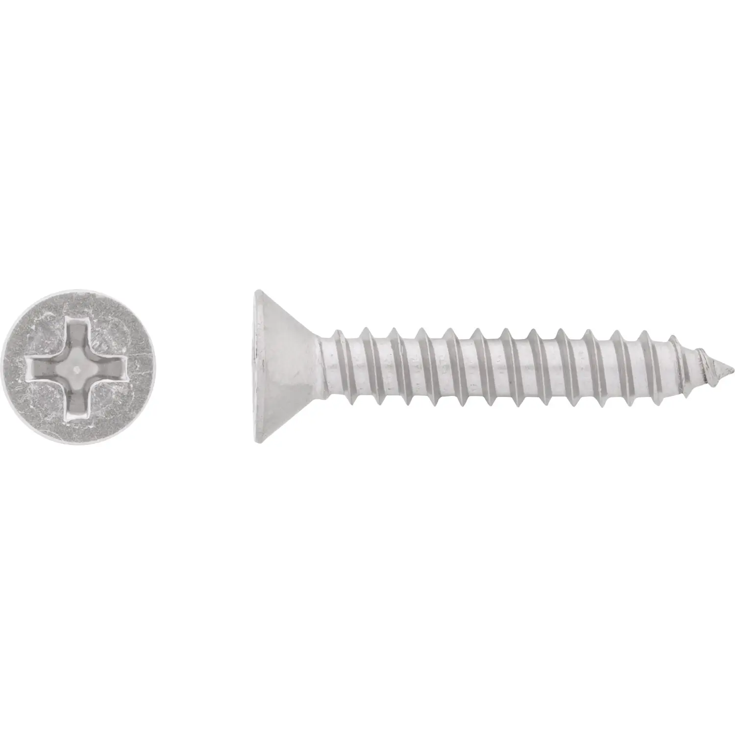 Vrut do plechu se zápustnou hlavou PH2 plný závit bíle pozink. 4,2x19 mm, 12 ks