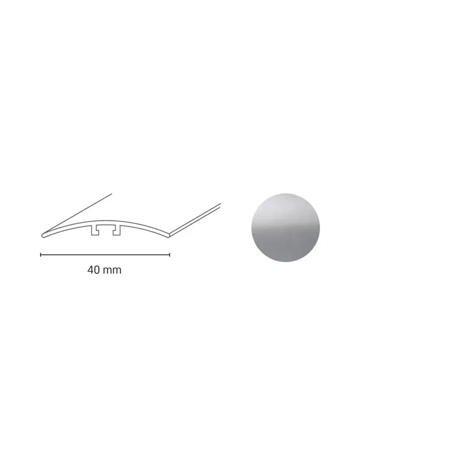 Döllken Profiles Přechodový profil DP 64 hmoždinka 40 x 930 mm, stříbrný