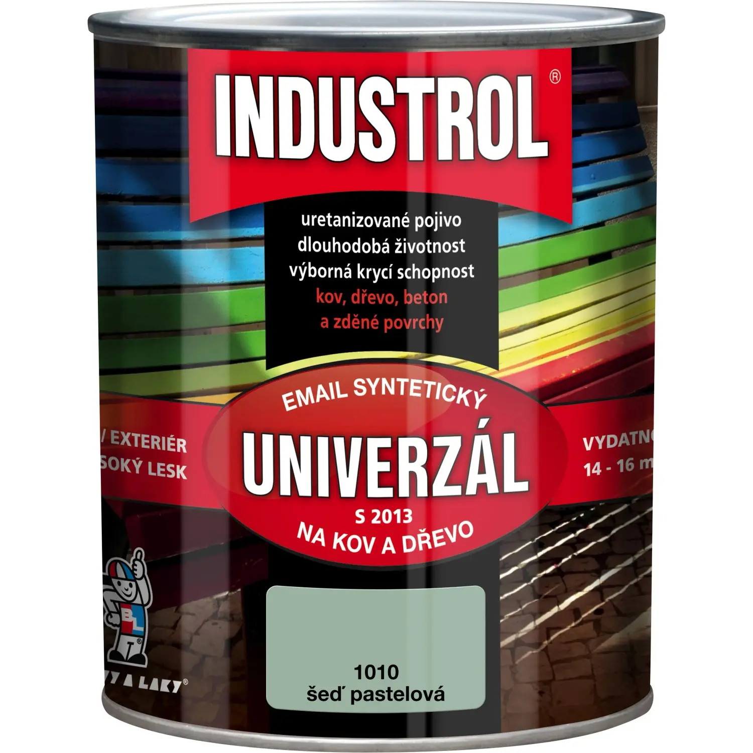 INDUSTROL Email na kov a dřevo S2013 UNIVERZÁL 1010 pastelově šedá 750 ml