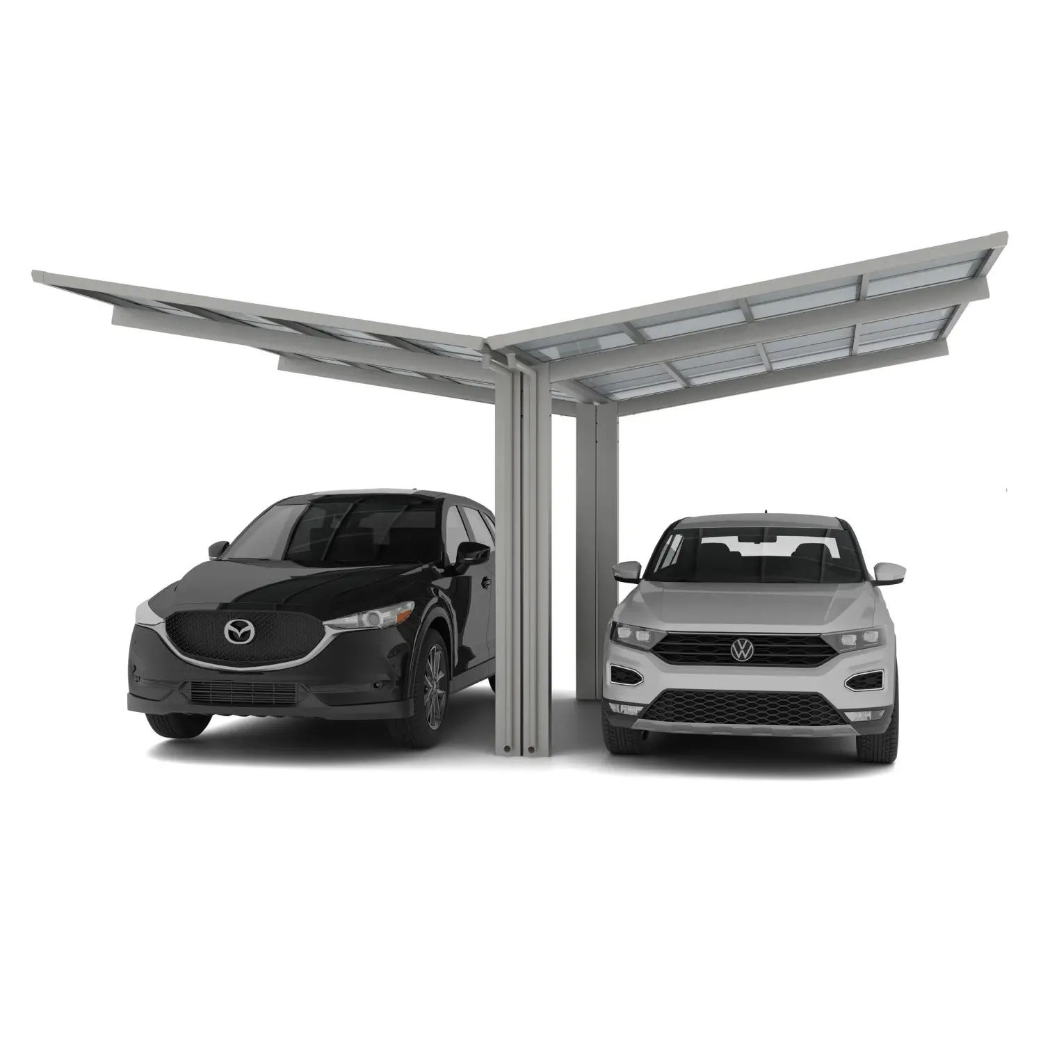 Ximax Alu přístřešek na 2 auta Linea Typ 80-Y vzhled oceli 548 x 495 cm