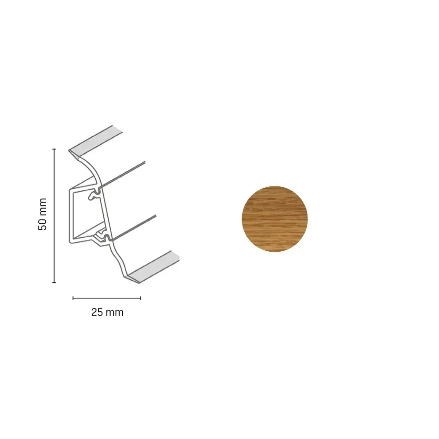 Döllken Profiles Lišta SLK 50 2080 dub přírodní 50 x 25 x 2500 mm