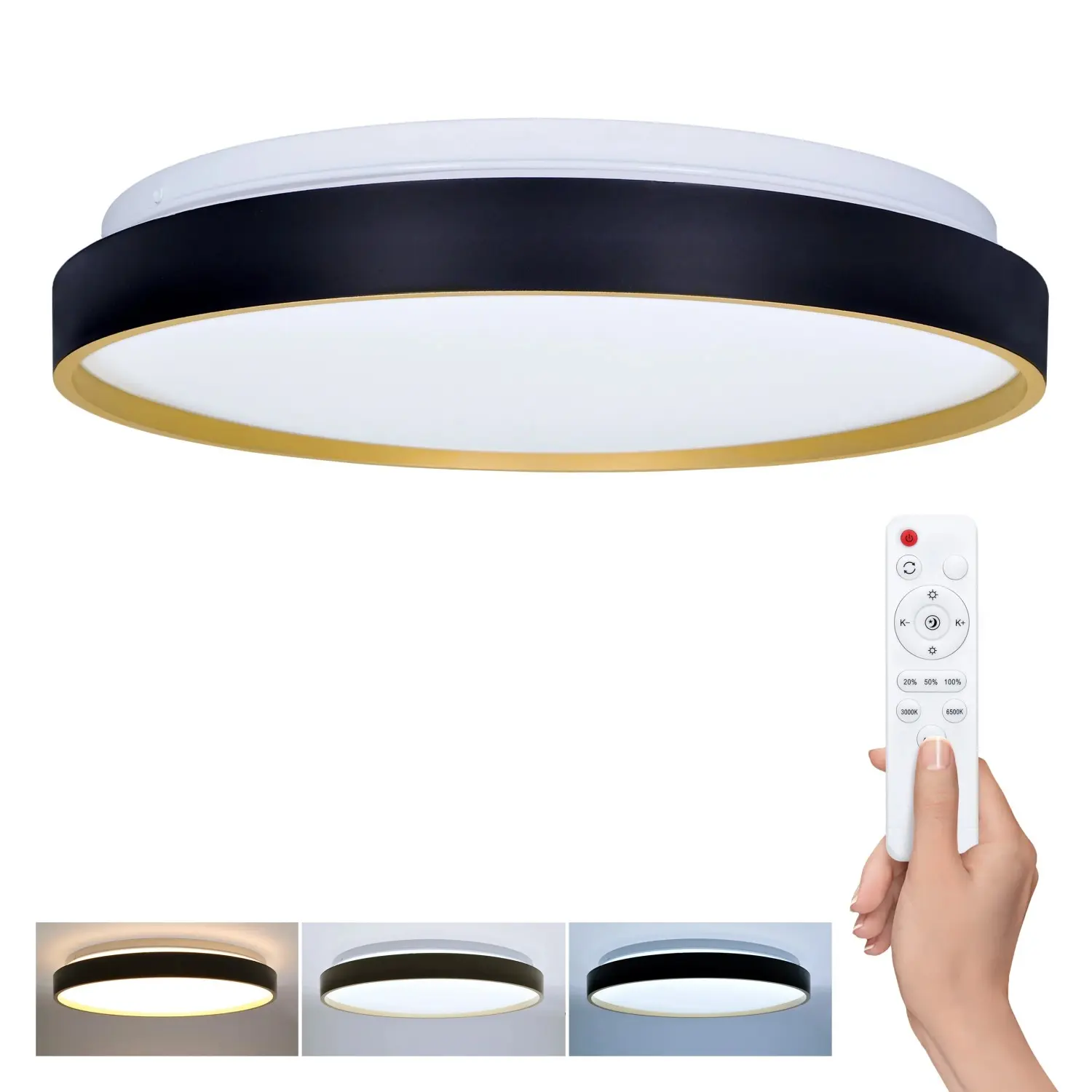 SOLIGHT LED stropní svítidlo Cala 48 W, 3360 lm, 3000-6500 K, pr. 38 x 5,5 cm