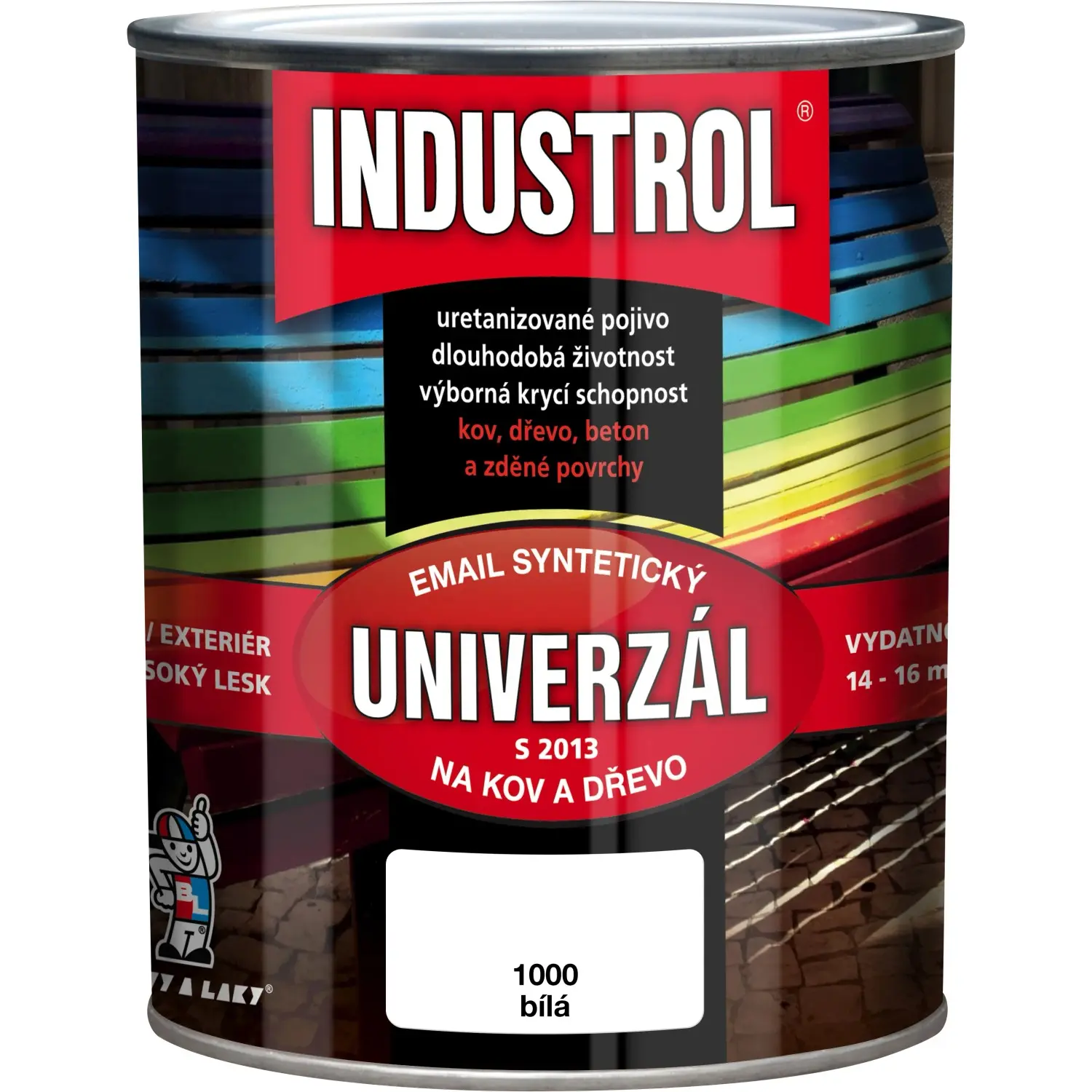 INDUSTROL Email na kov a dřevo S2013 UNIVERZÁL 1000 bílý 750 ml
