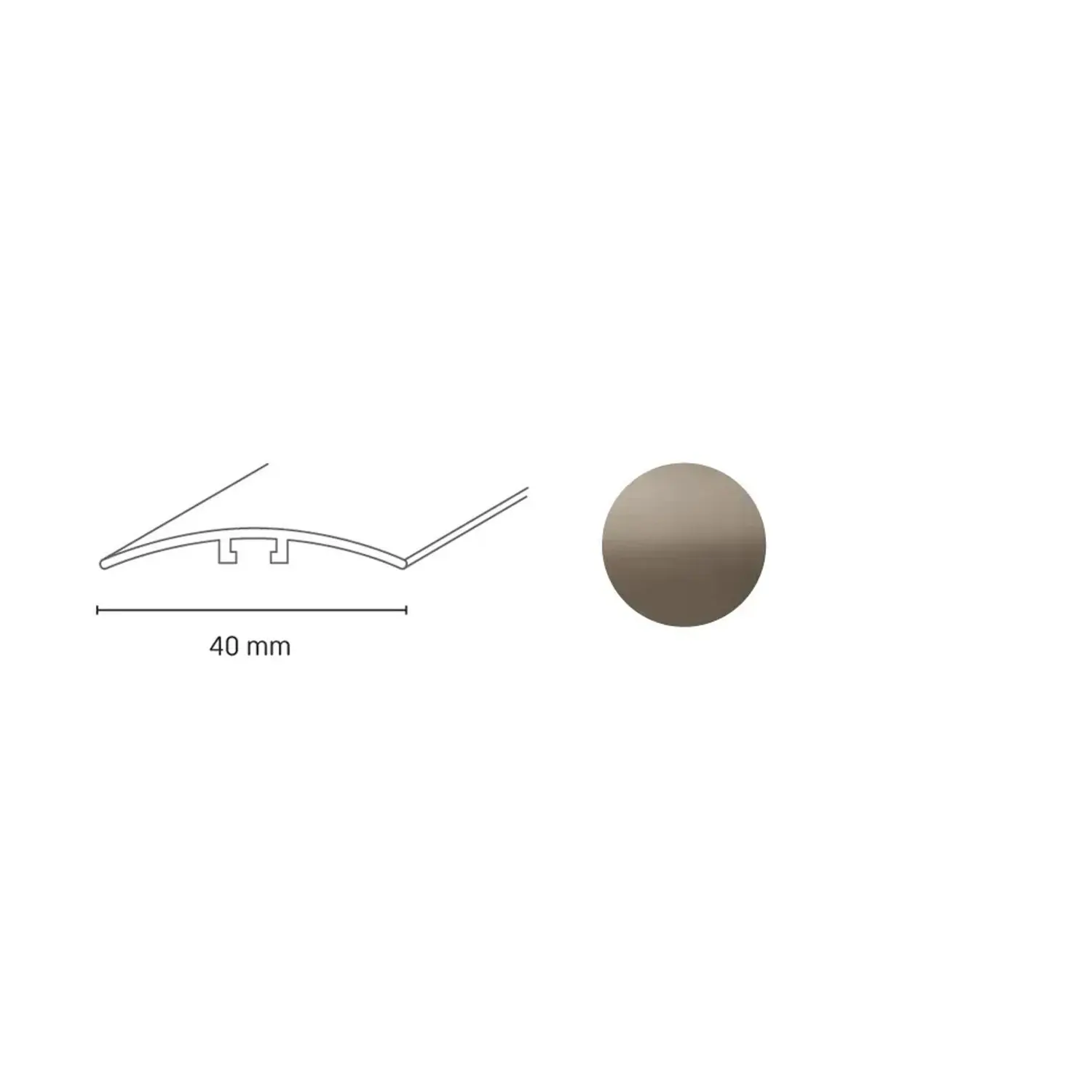 Döllken Profiles Přechodový profil DP 64 hmoždinka 40 x 930 mm, champagne
