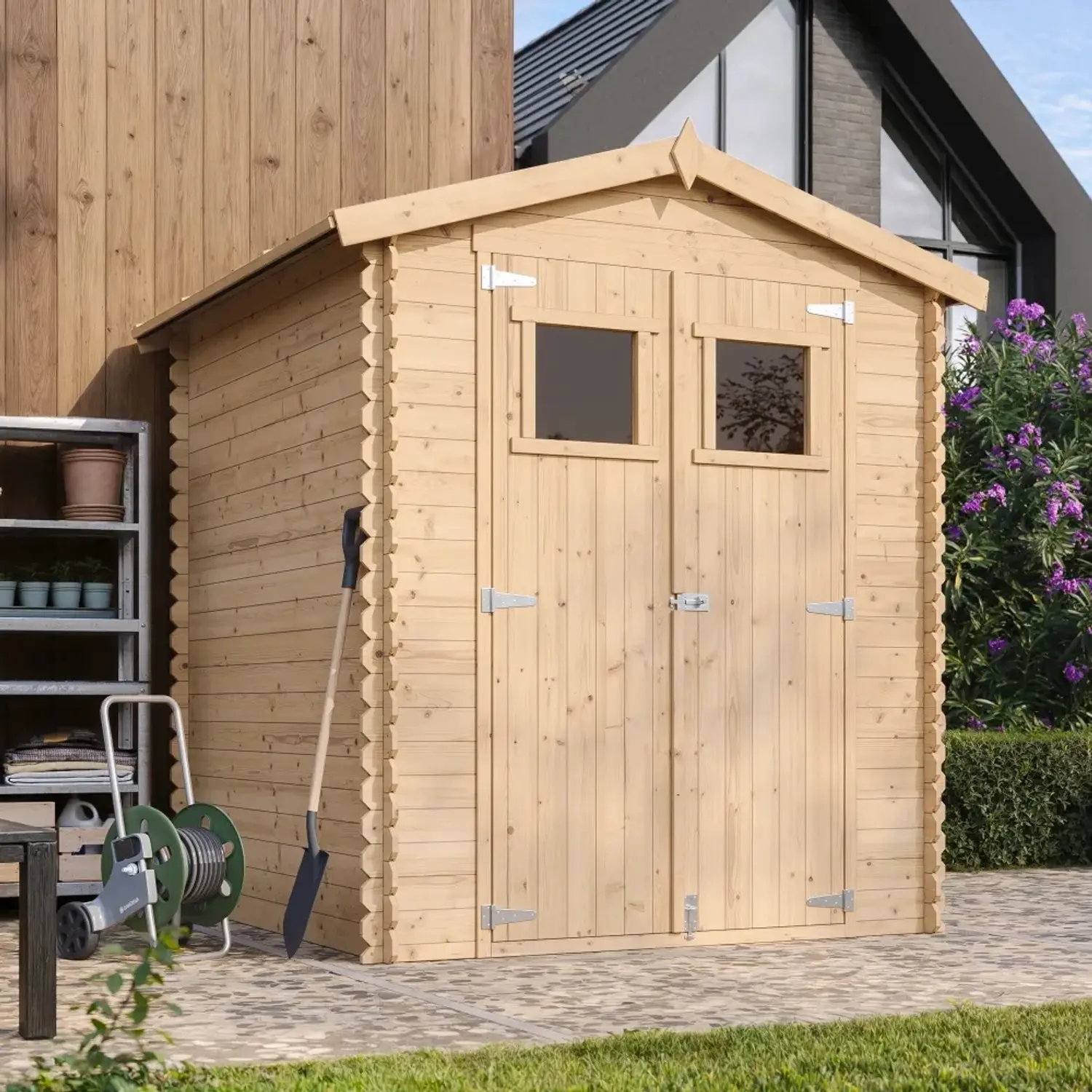 Timbela Dřevěný zahradní domek M320+M320G s podlahou, 180 x 180 cm