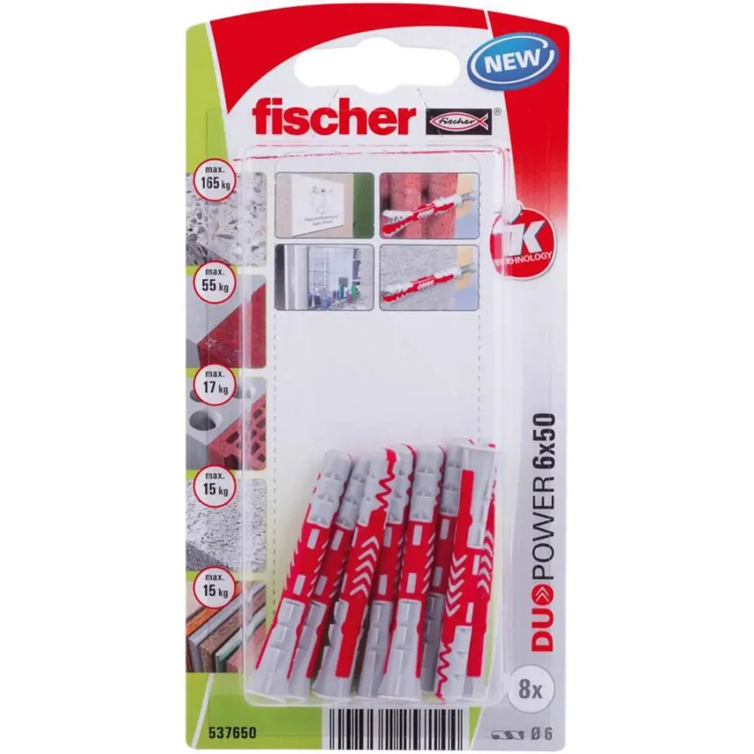 Fischer Hmoždinka DuoPower 6 x 50 K NV, 8 ks