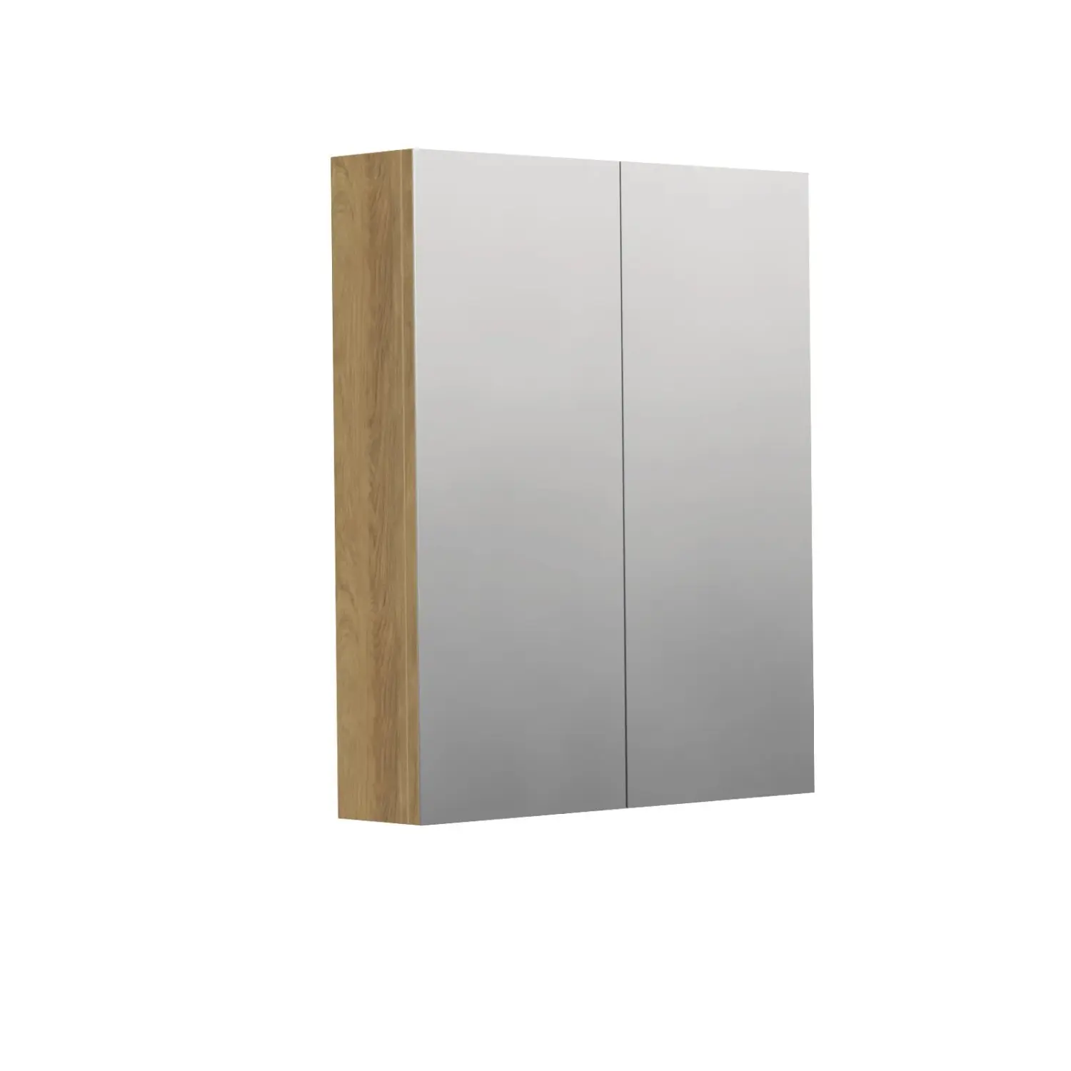INTEDOOR Zrcadlová skříň BEE, 2 dveře, el.zásuvka, IP44, š. 60cm, dub Hickory