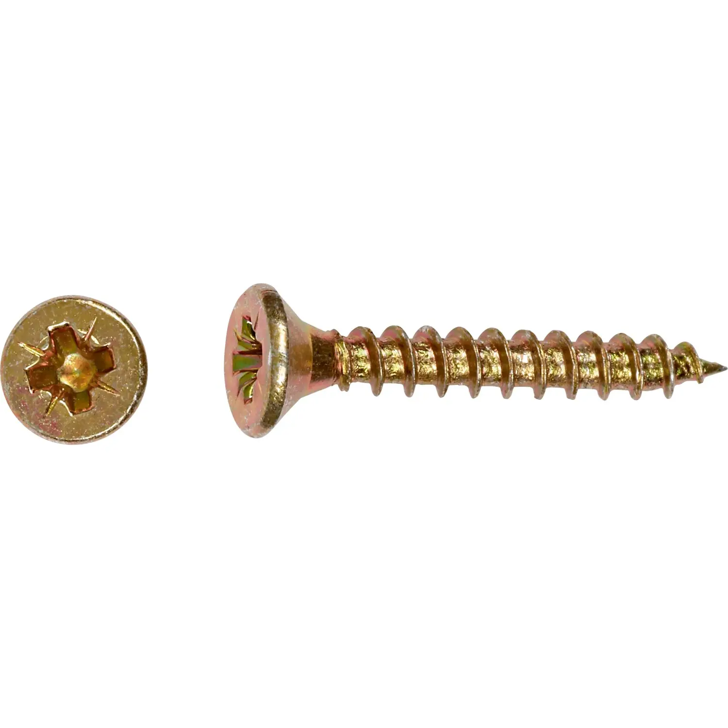 Uni vrut se zápustnou hlavou PZ2 plný závit žlutě pozink. 4x20 mm, 200 ks