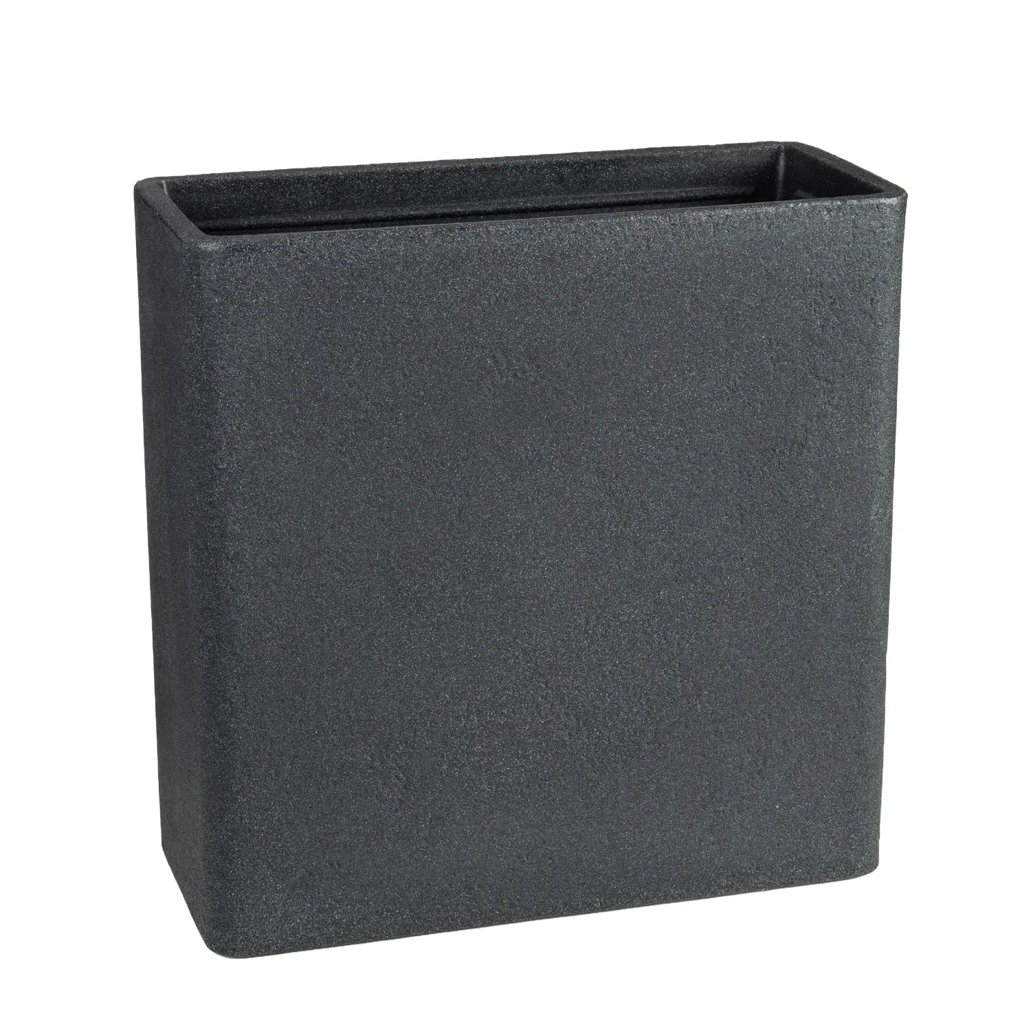 Scheurich Hranatý květináč C-Cube 455 Stony Black 58,5 x 24,5 x 58,5 cm