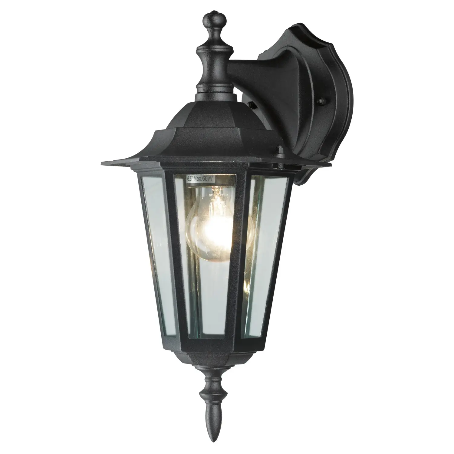 OBI Venkovní svítidlo MOLINELLA černé 1xE27 max.60W IP44 35x17cm horní uchycení