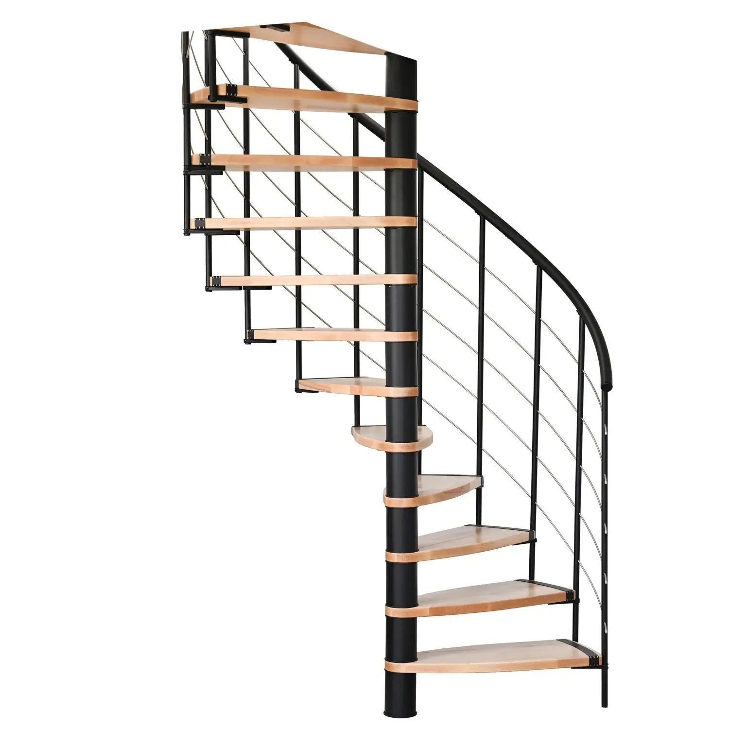 Minka STAIRS Prostorově točité schodiště Helios buk/černá 101-155 x 57-84 cm