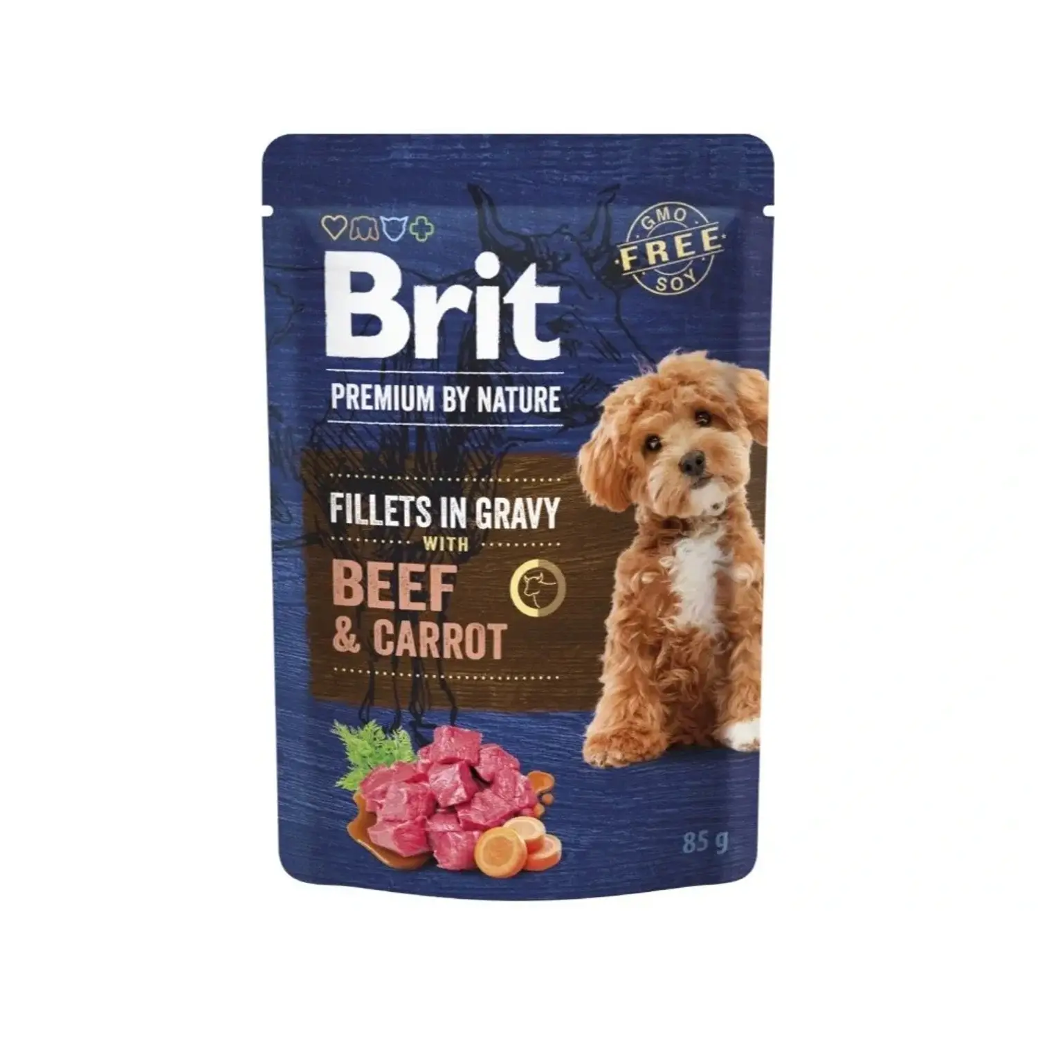 Brit Premium by Nature Dog Fillets in Gravy with Beef & Carrot 85 g