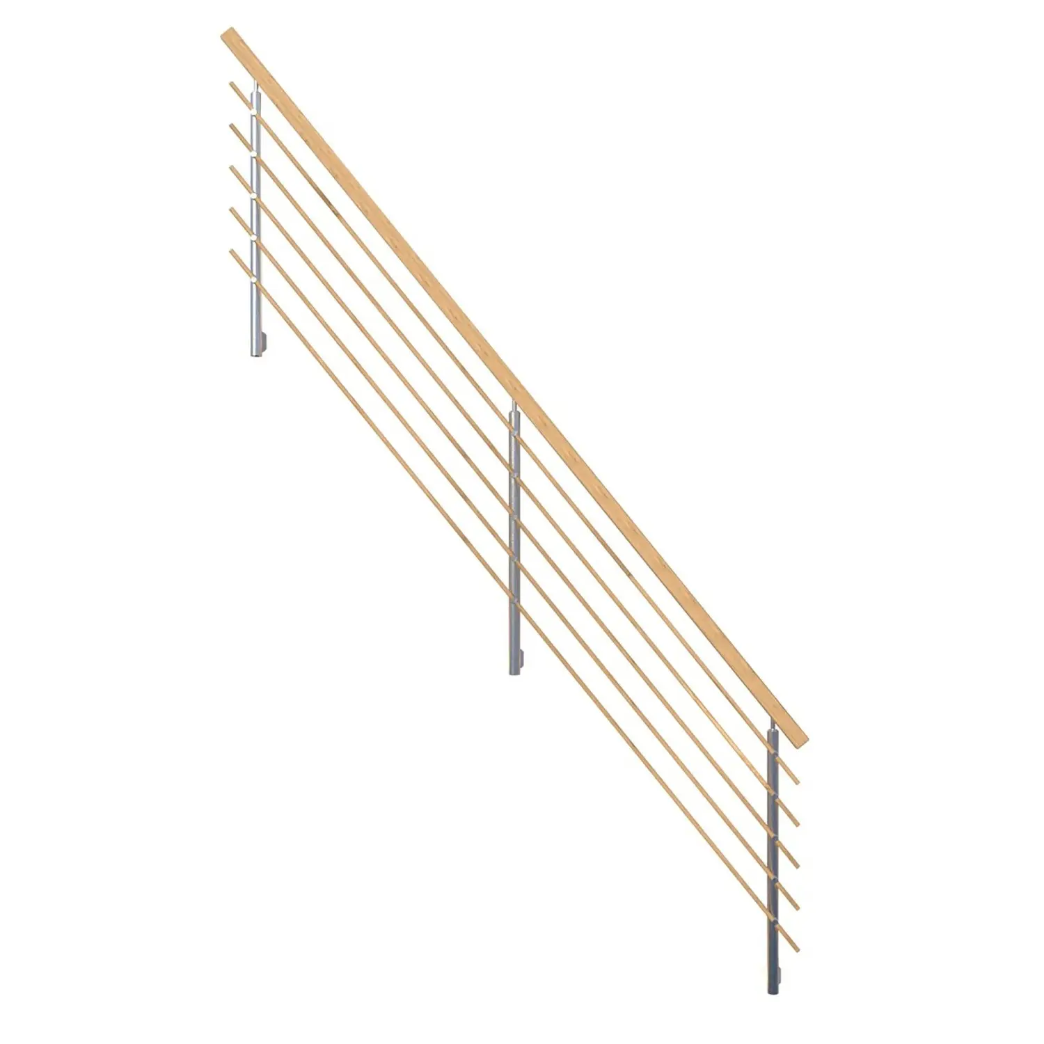 StarWood Designové dřevěné zábradlí s hranatým dubovým madlem 362 cm