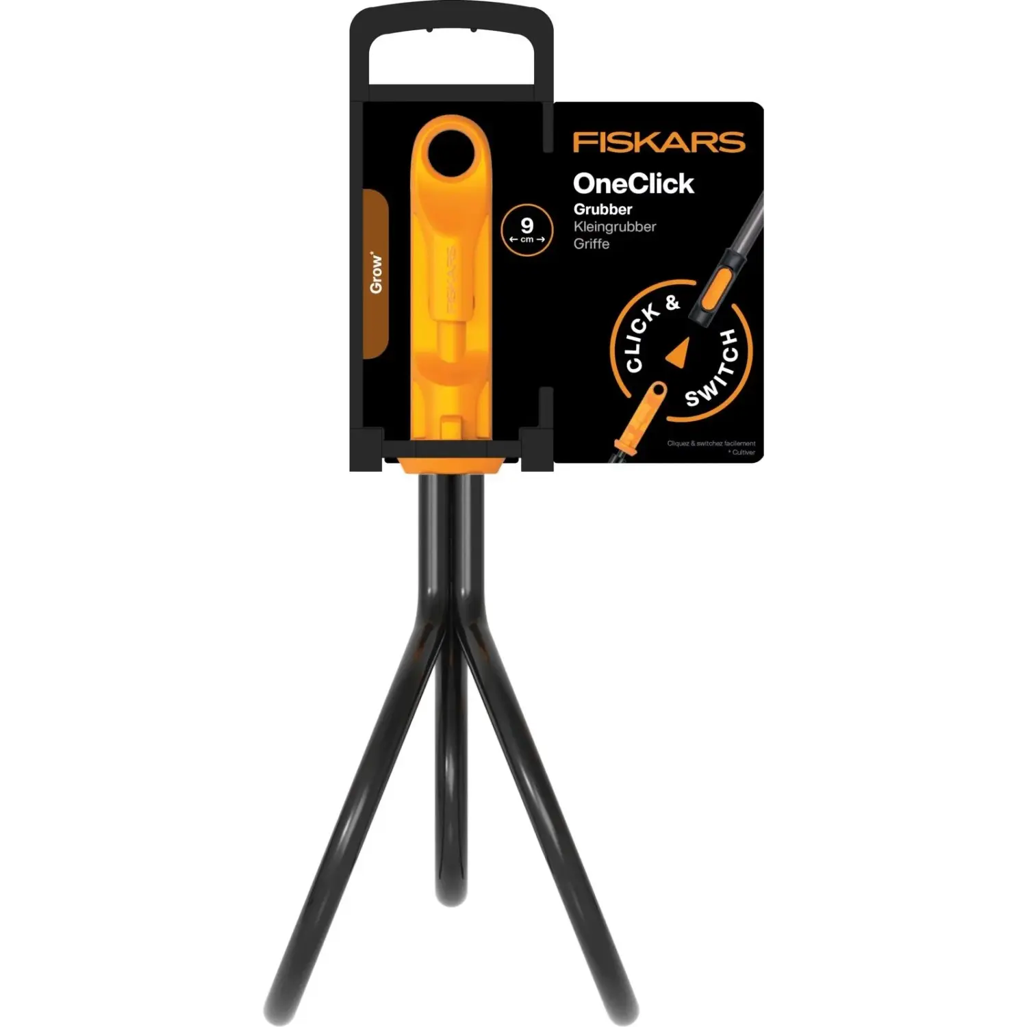 Fiskars OneClick kultivátor s krátkým prostředním hrotem
