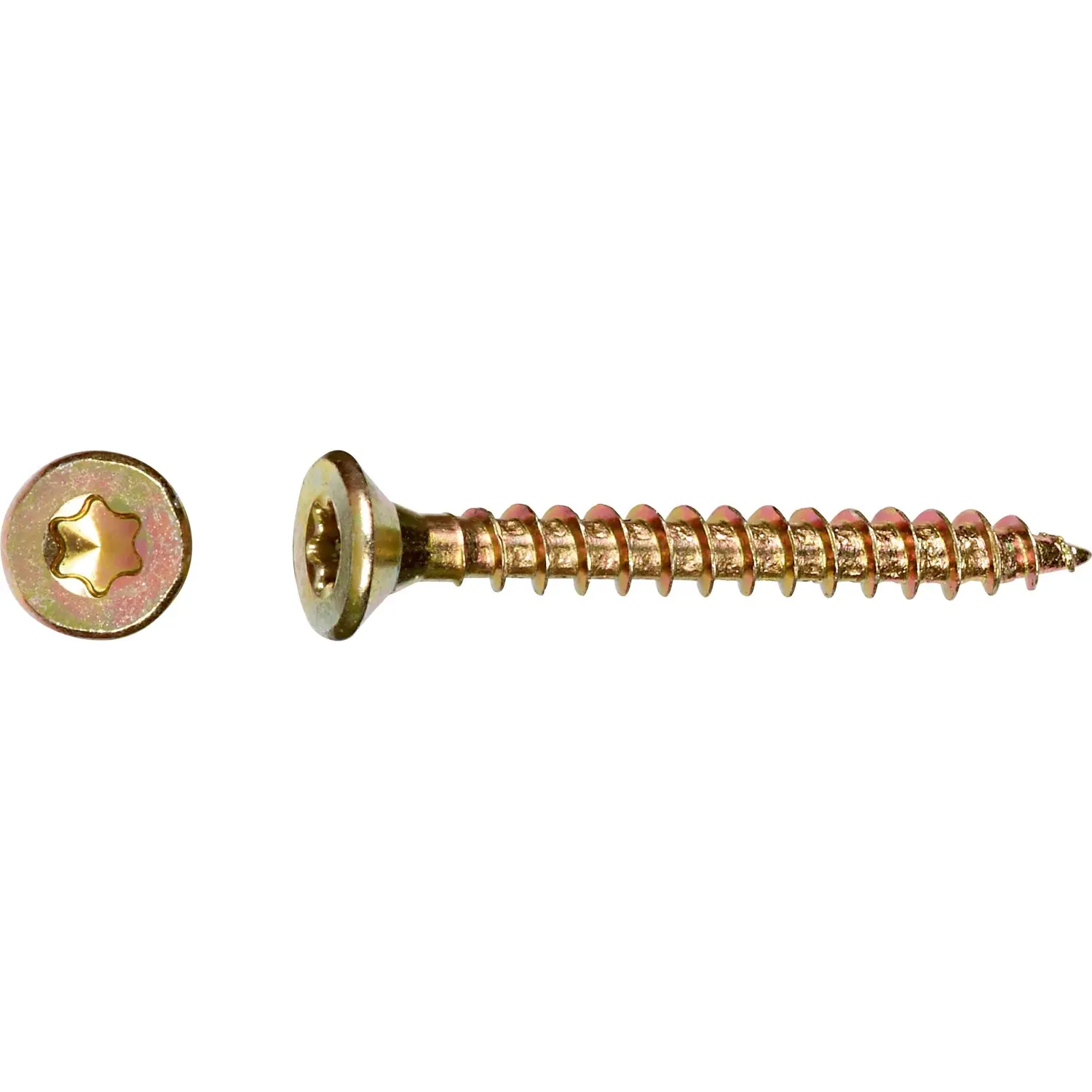 Uni vrut se zápustnou hlavou TX8 plný závit žlutě pozink. 2,5x20 mm, 80 ks