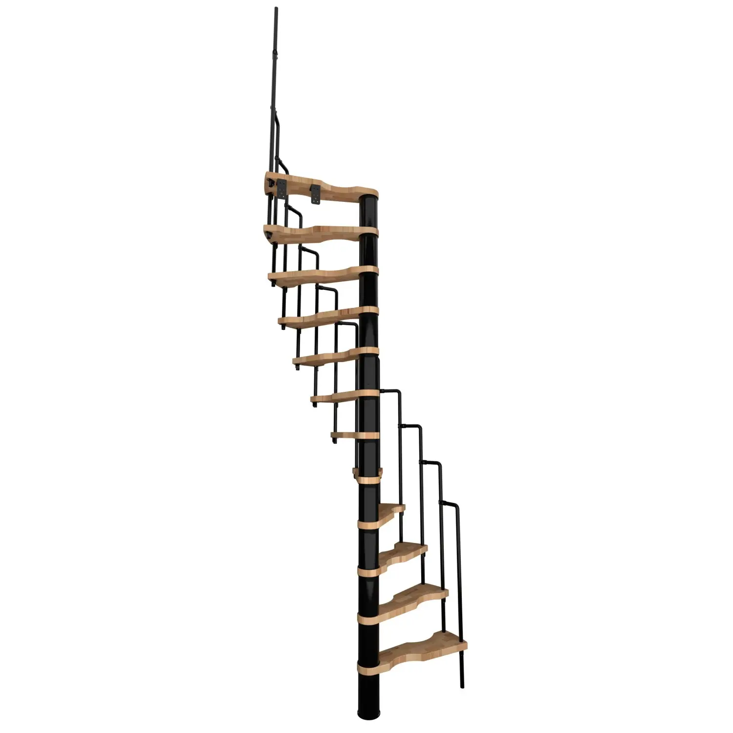 Minka STAIRS Prostorově točité schodiště Suono buk/černá 133 x 78 cm