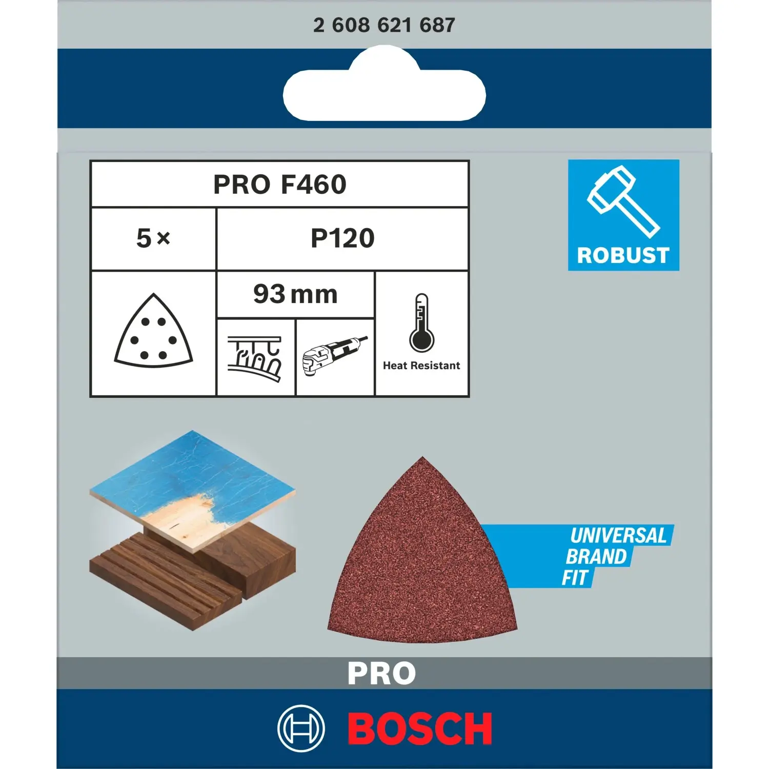Bosch Brusný papír PRO F460 P120, 6 otvorů, 5 ks