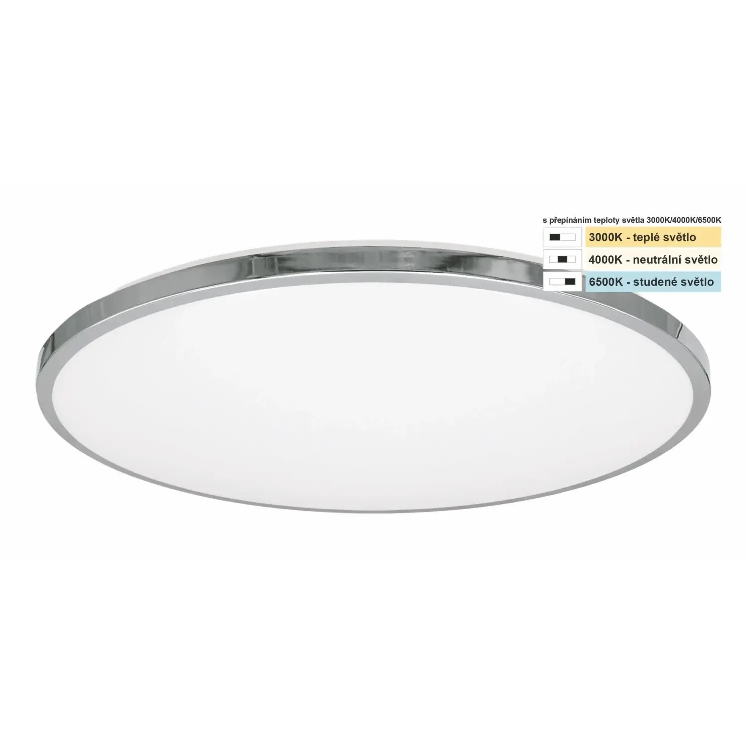 TOP LIGHT Koupelnové stropní LED svítidlo Silver KL CCT 36W IP44 3600lm pr. 39cm