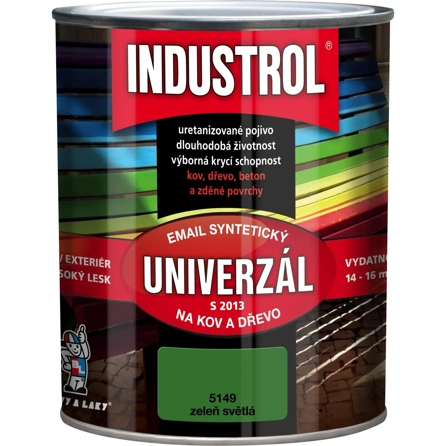 INDUSTROL Email na kov a dřevo S2013 UNIVERZÁL 5149 zeleň světlá 750 ml
