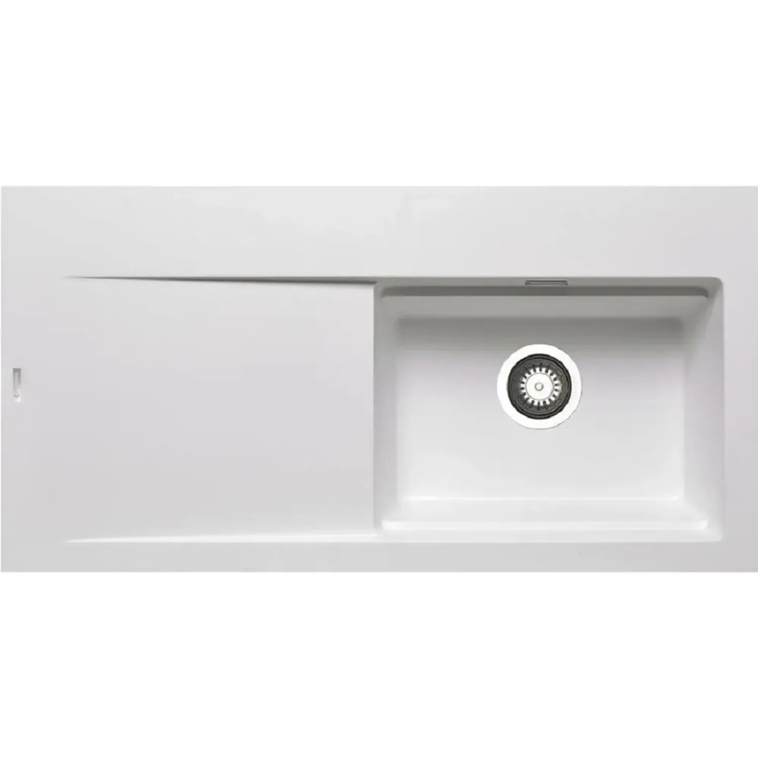 PYRAMIS Granitový dřez s odkapávačem Tekton 1B 1D RH, snow, 100 x 51 cm