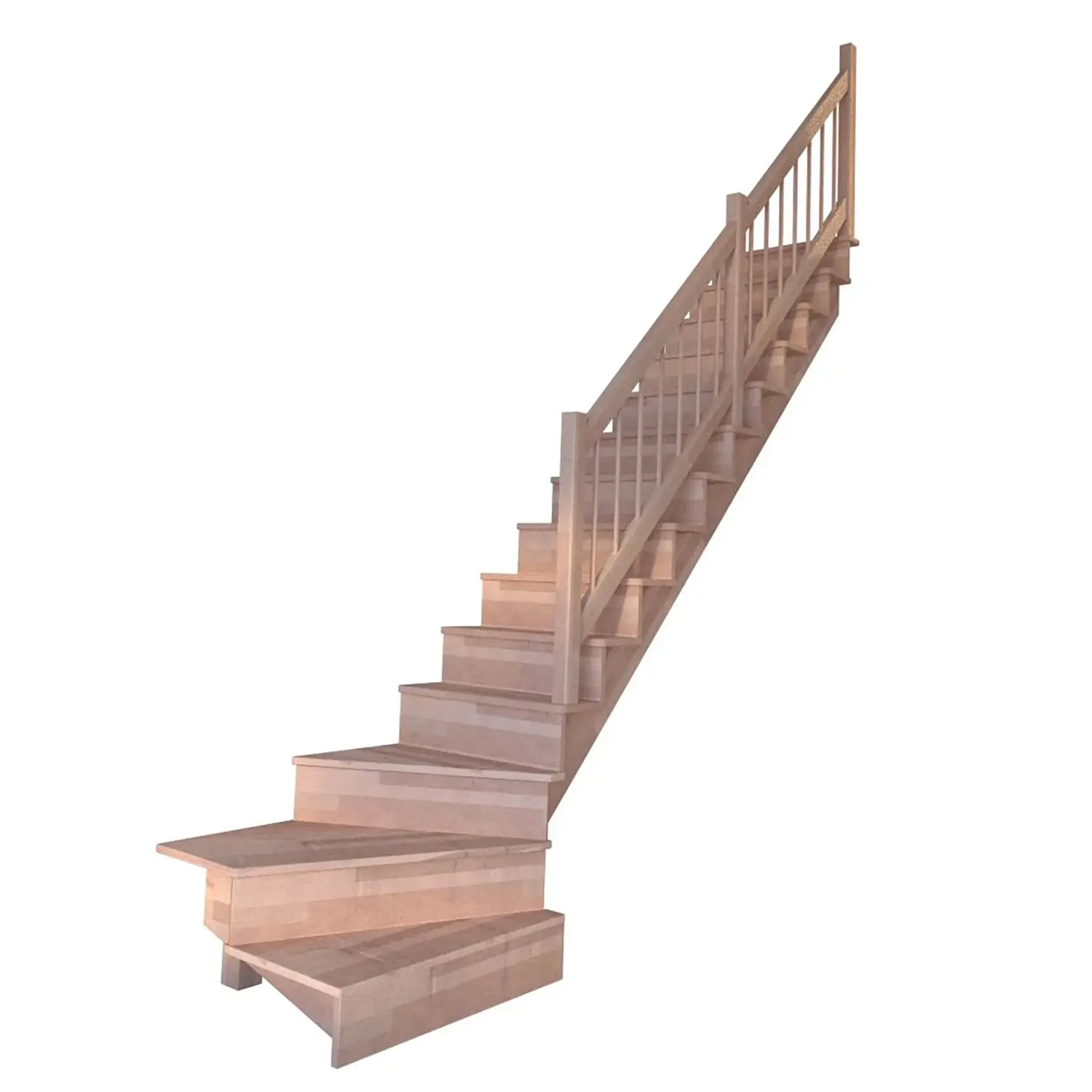 StarWood Schody Lindos Pro bukové pravé 80cm uzavřené dřev. design. zábradlí