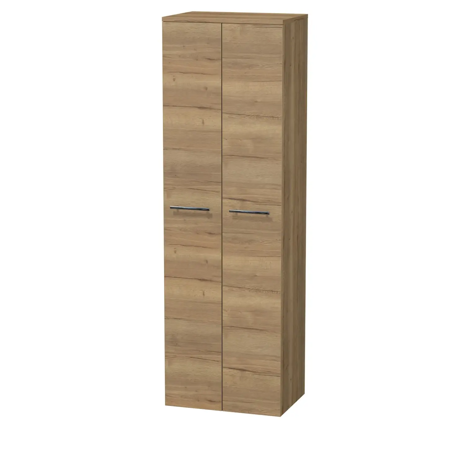 INTEDOOR Vysoká skříň BEE, úchyt chrom, 2 dveře, š. 50 cm, dub Halifax