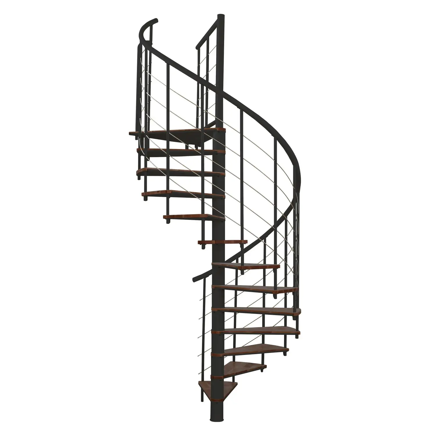 Minka STAIRS Kombinované točité schodiště Fusion ořech/černá pr. 120 cm