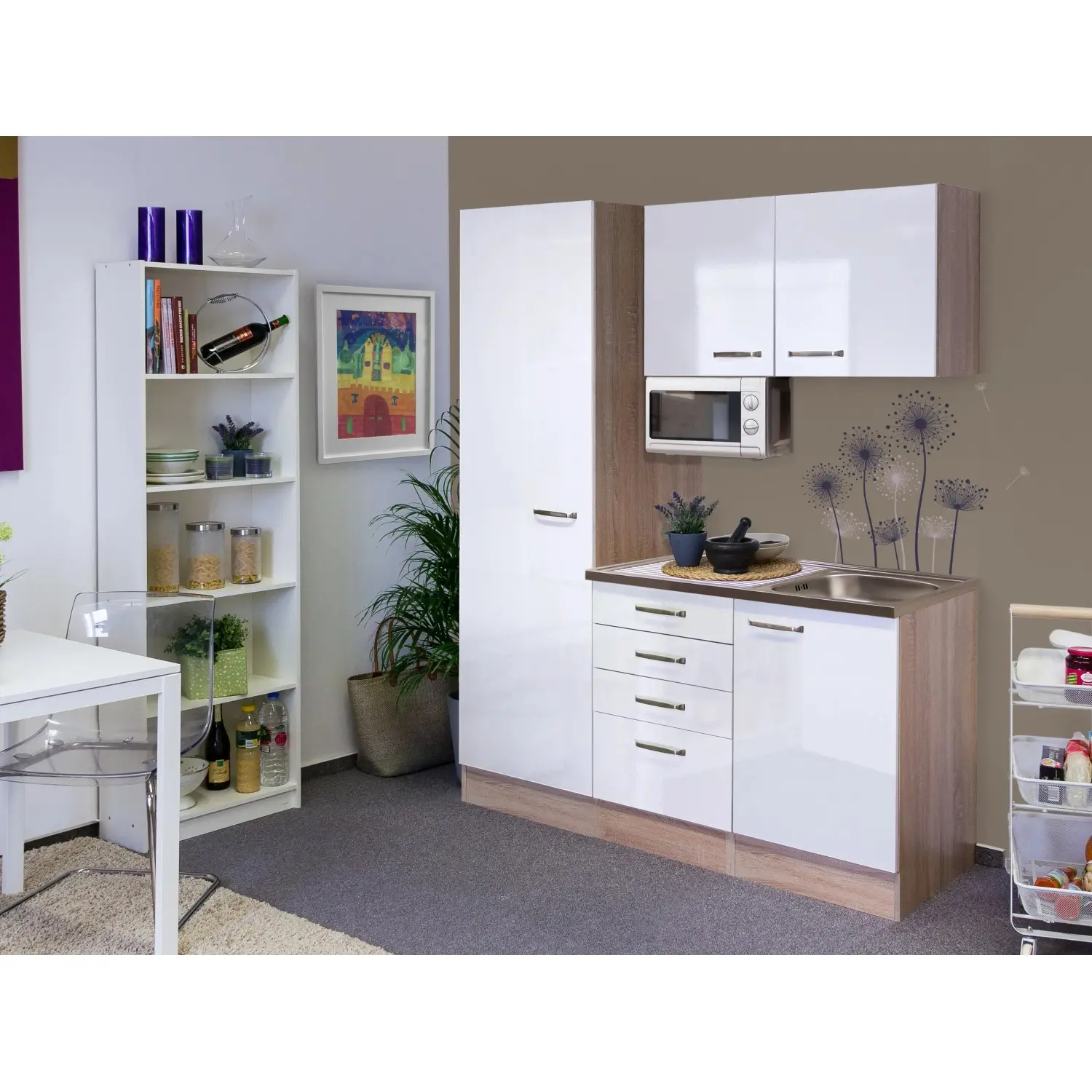 Flex-Well Kuchyně Valero 150 cm/typ 3 - mikrovlnka