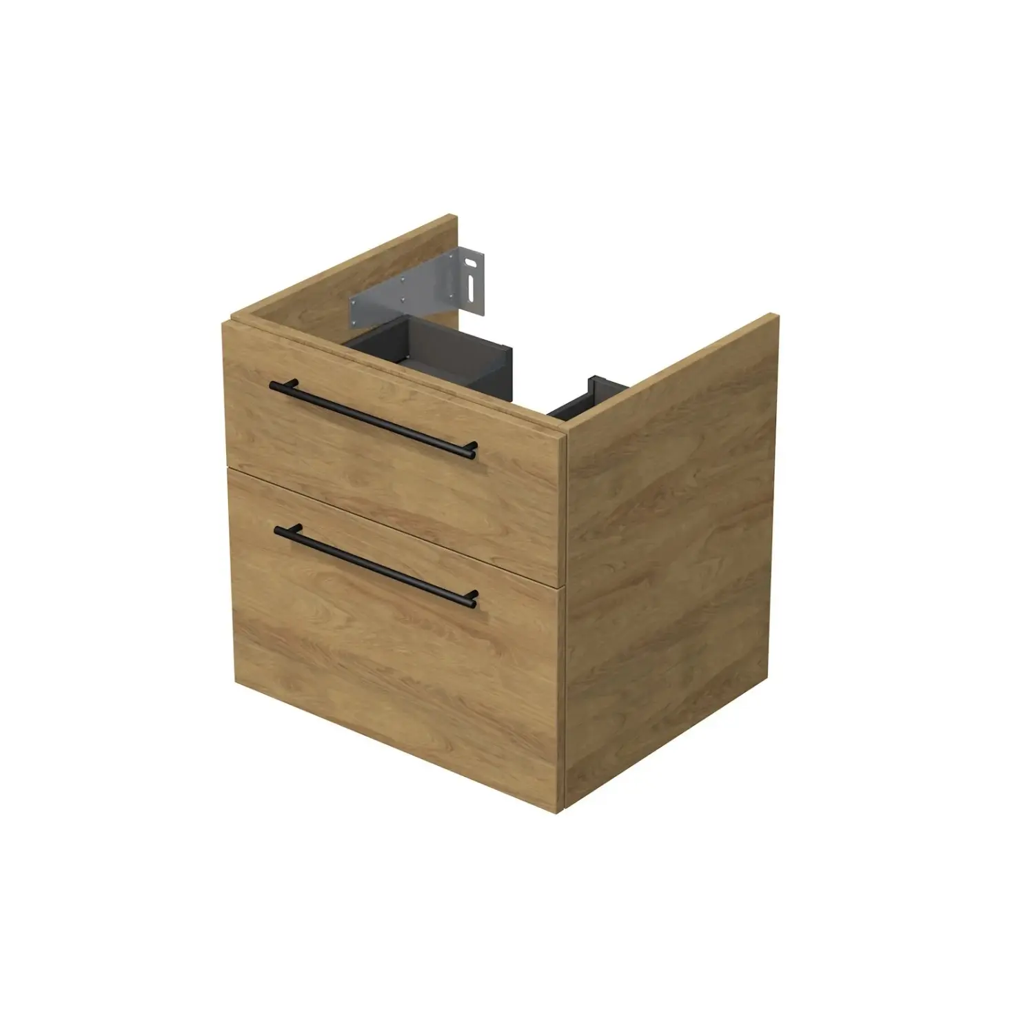 INTEDOOR Koupel.skříň pod desku BEE, úchyt černý, 2zás., š. 60 cm, dub Hickory
