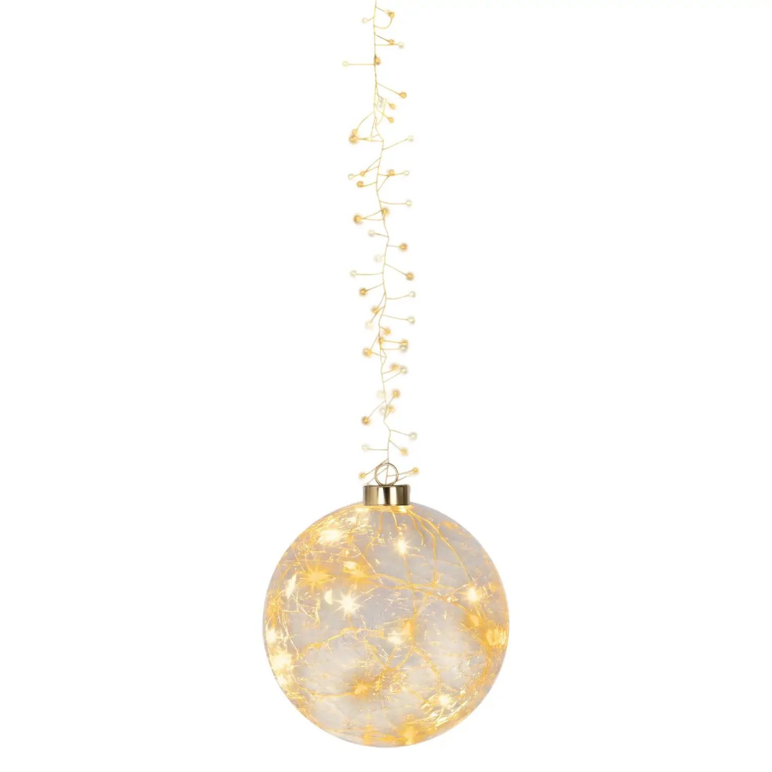 Lumineo LED skleněná vánoční koule, 60 mikro-LED, čirá, pr. 14 cm