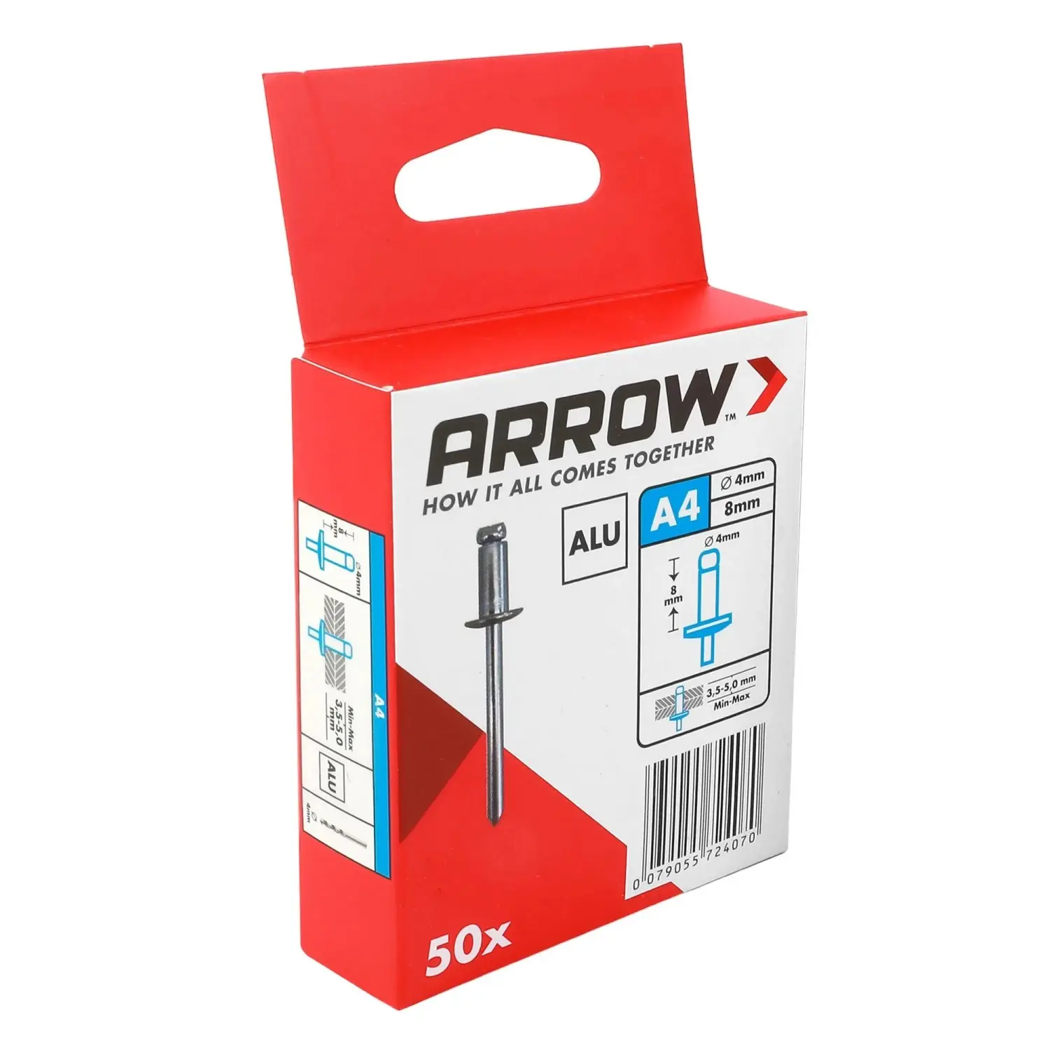 Arrow Trhací nýt RA hliník, pr. 4 x 8 mm, 50 ks