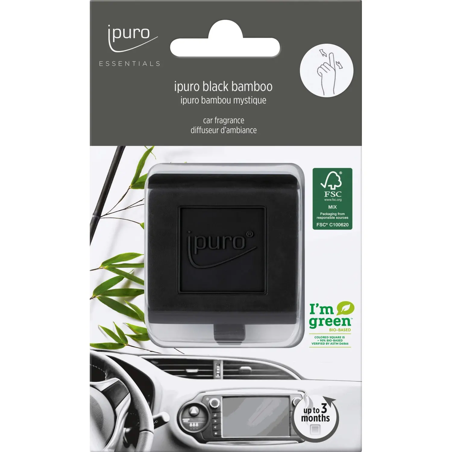 Ipuro Osvěžovač vzduchu do auta Essentials, Black Bamboo, 1 ml