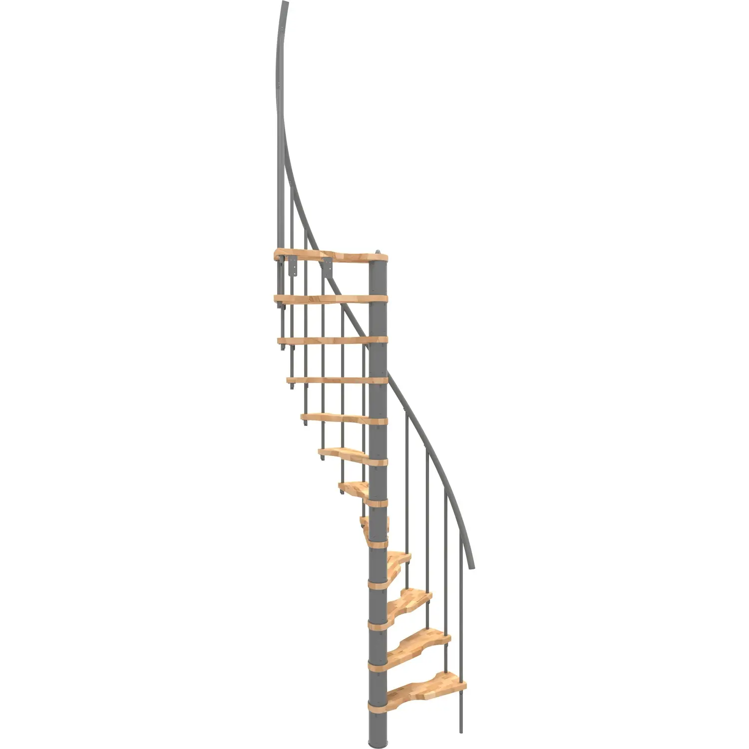 Minka STAIRS Prostorově točité schodiště Suono Smart buk/šedá 133 x 78 cm