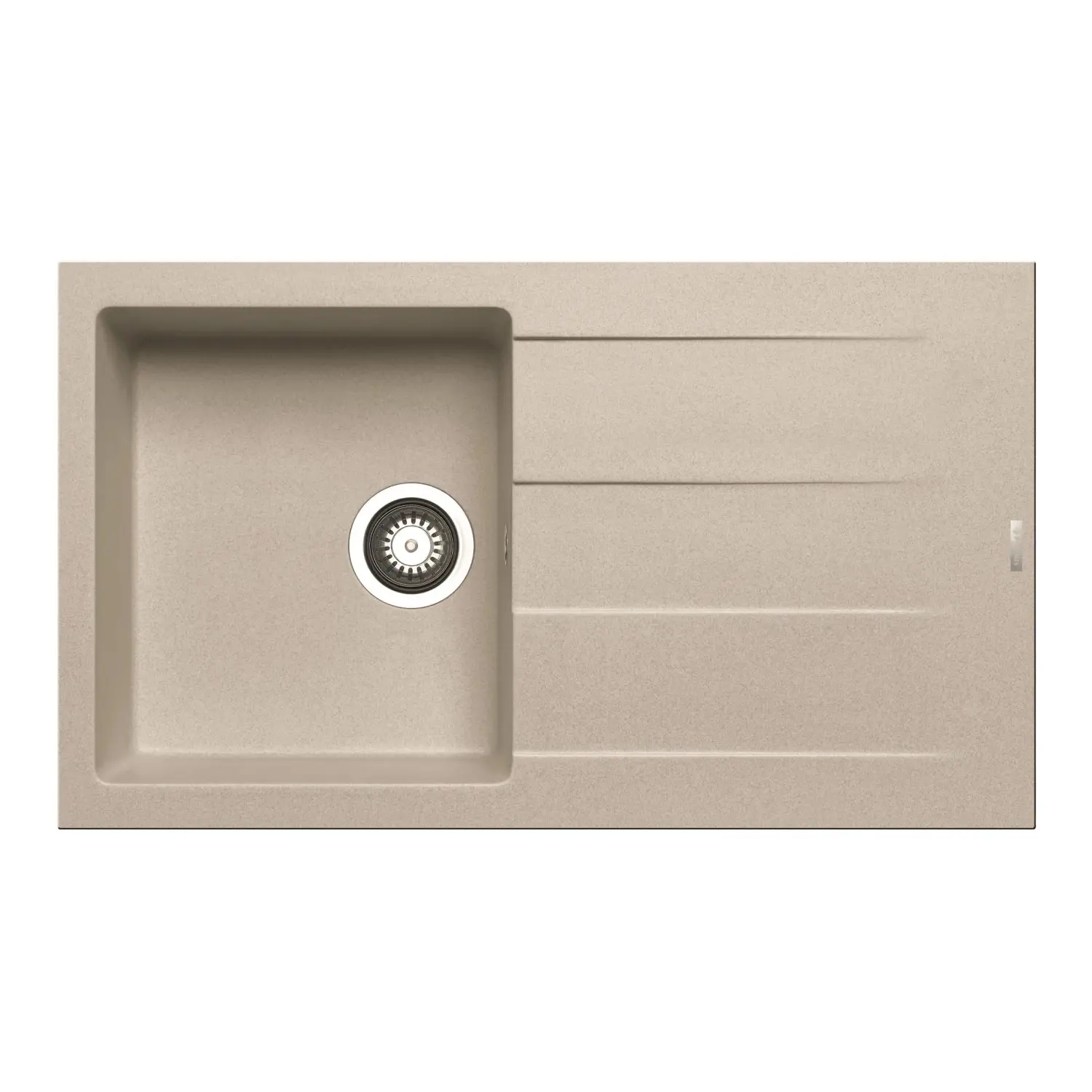 PYRAMIS Granitový dřez s odkapávačem Athlos 1B 1D, beige, 86 x 50 cm