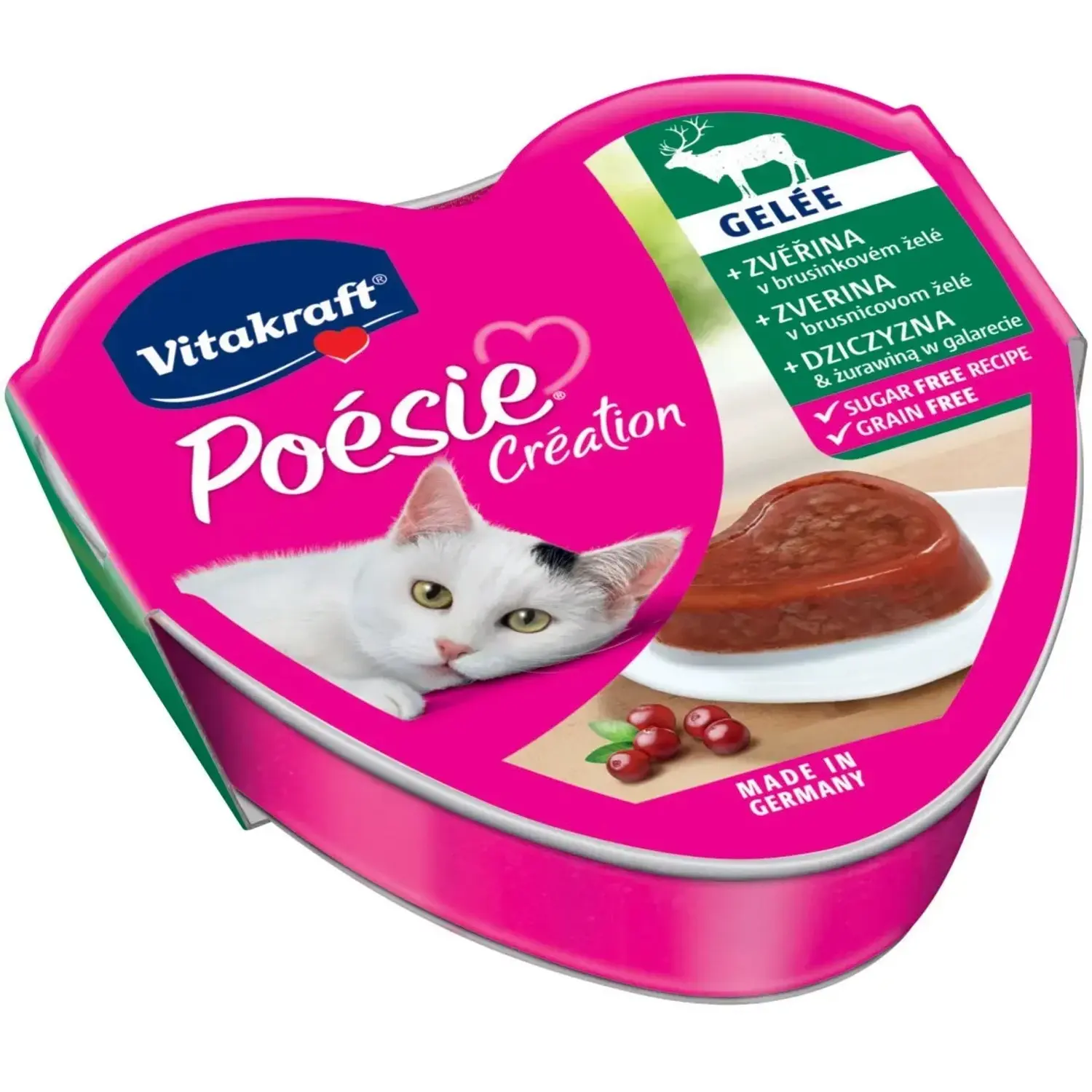 Vitakraft Vaničky pro kočky Poésie Creation zvěřina a brusinky v želé, 1 x 85 g