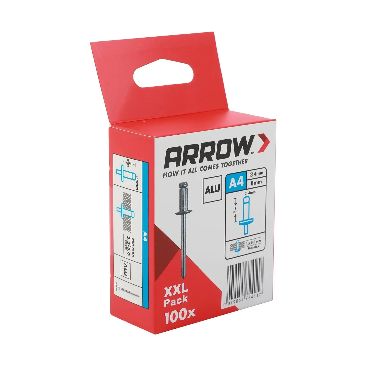 Arrow Trhací nýt RA hliník, pr. 4 x 8 mm, 100 ks
