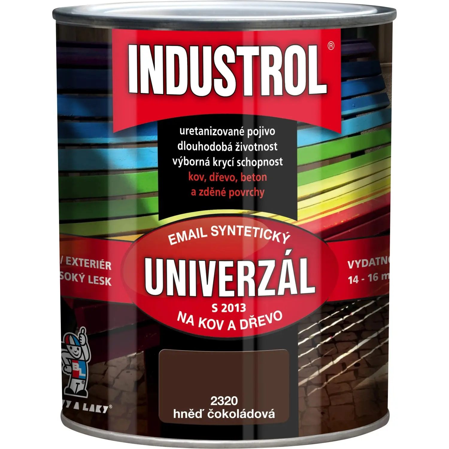 INDUSTROL Email na kov a dřevo S2013 UNIVERZÁL 2430 čokoládově hnědá 750 ml
