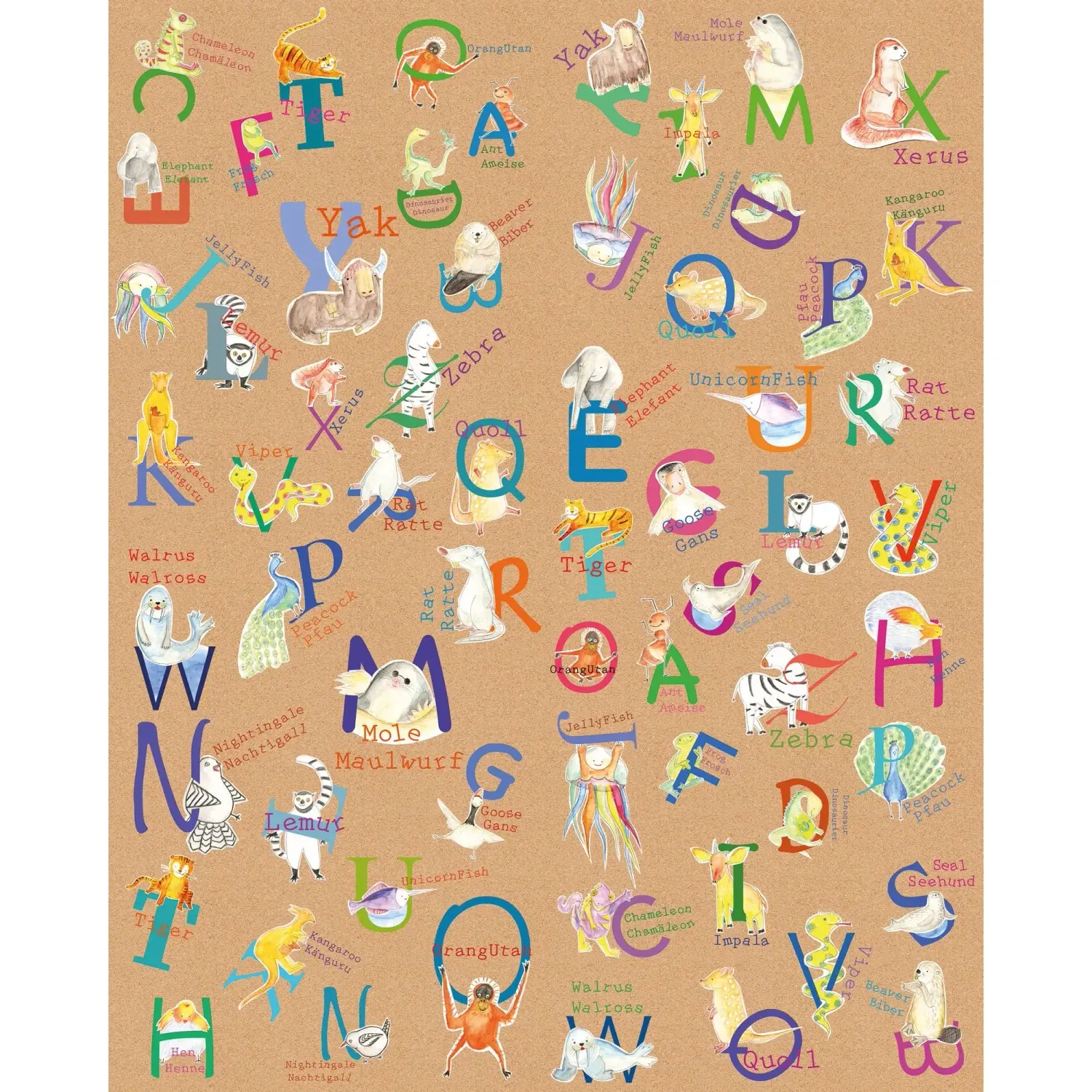 Komar Vliesová fototapeta Animals A-Z 200 x 250 cm