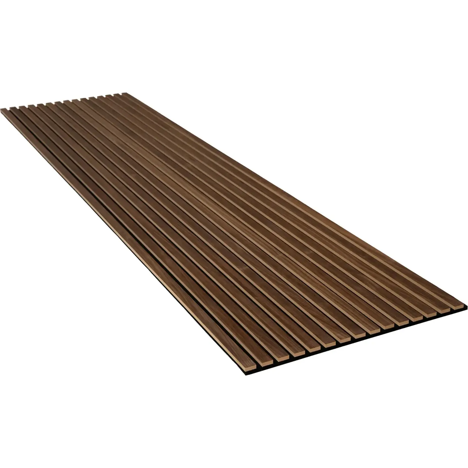 Denpanels Akustický panel WOOD Ořech olej. přírod. MDF černá plsť 240 x 60 x 2cm