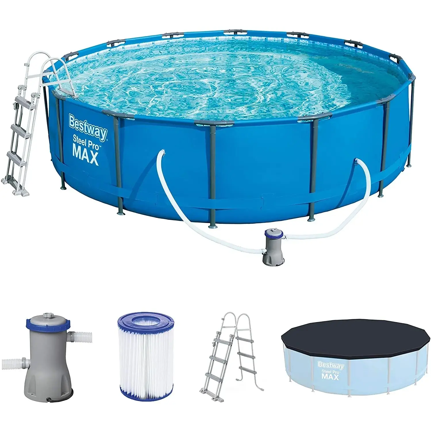 Bestway Bazén Steel Pro MAX modrý, filtrace, schůdky, plachta pr. 427x107cm (GS)
