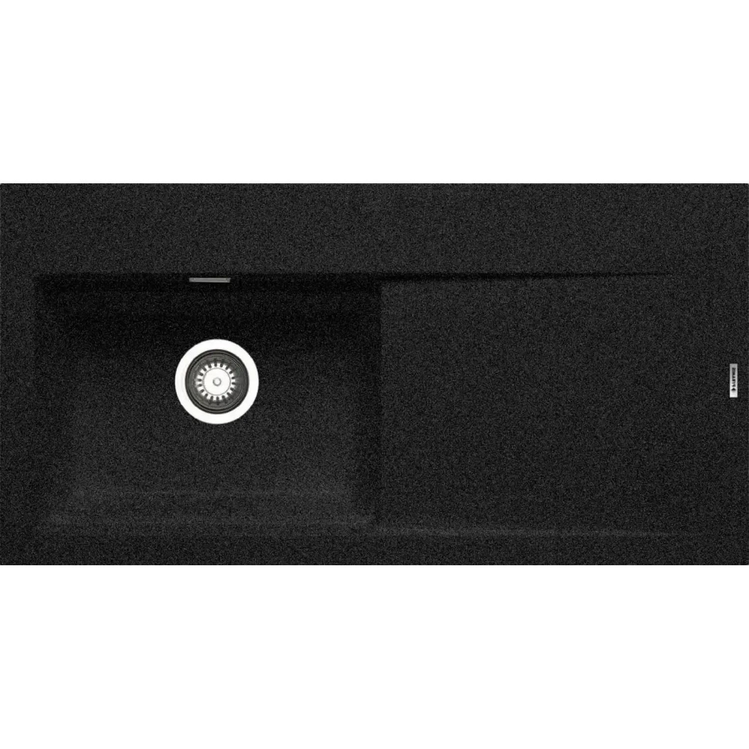 PYRAMIS Granitový dřez s odkapávačem Tekton 1B 1D LH, black, 100 x 51 cm