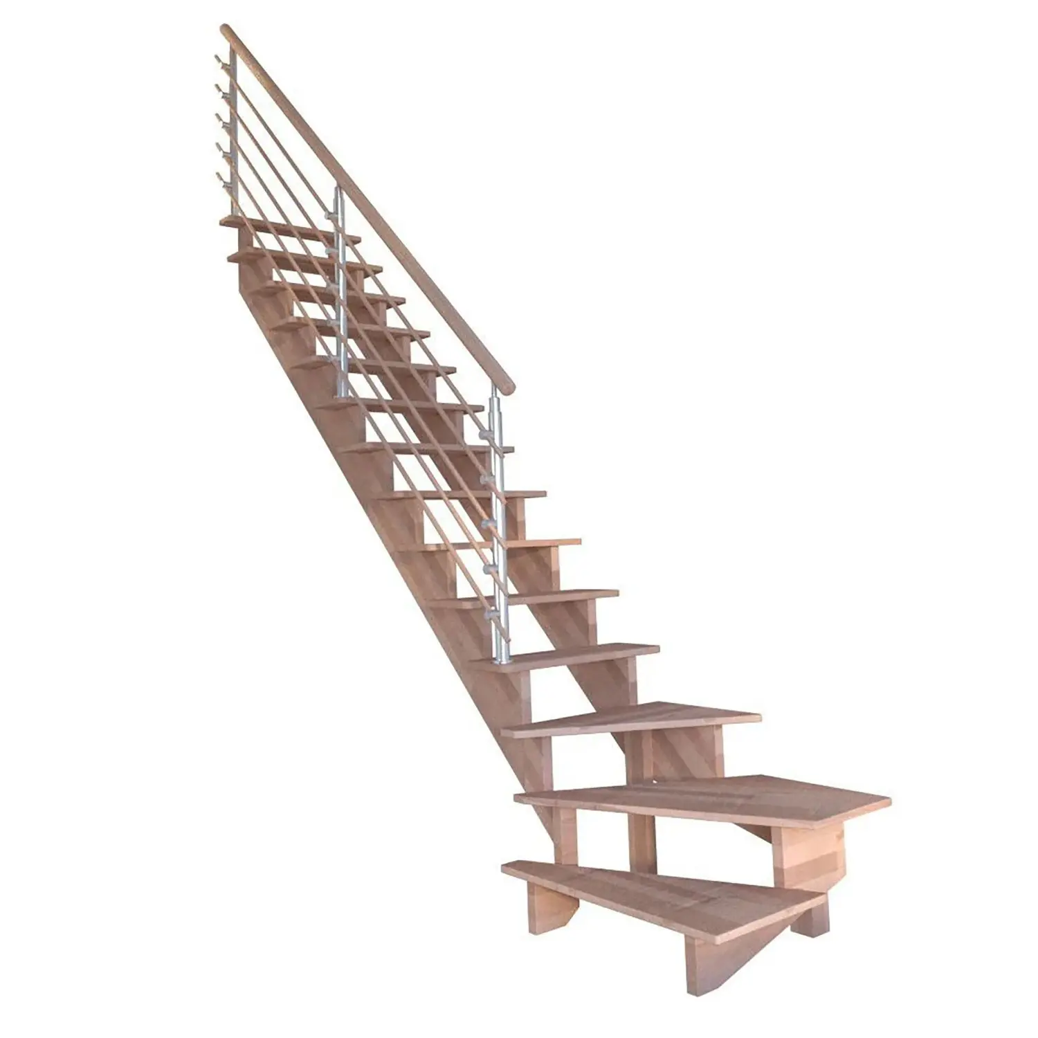 StarWood Schody Lindos Pro bukové levé 100cm otevřené design. dřev. zábradlí